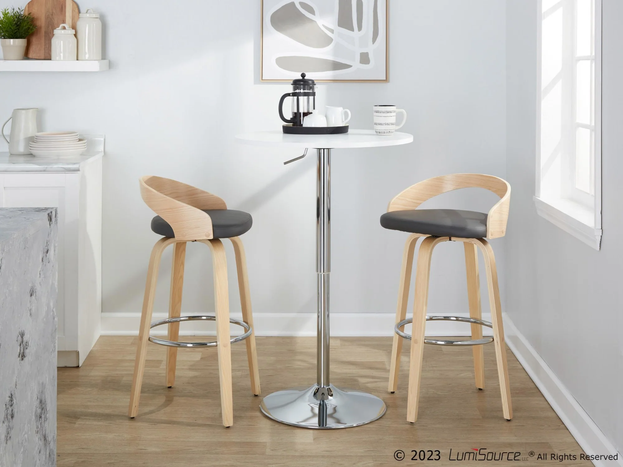 Grotto 30" Fixed-Height Barstool - Set of 2 By LumiSource - B30-GROTTOPU-GRTZR2 NANABN2 - Image 11