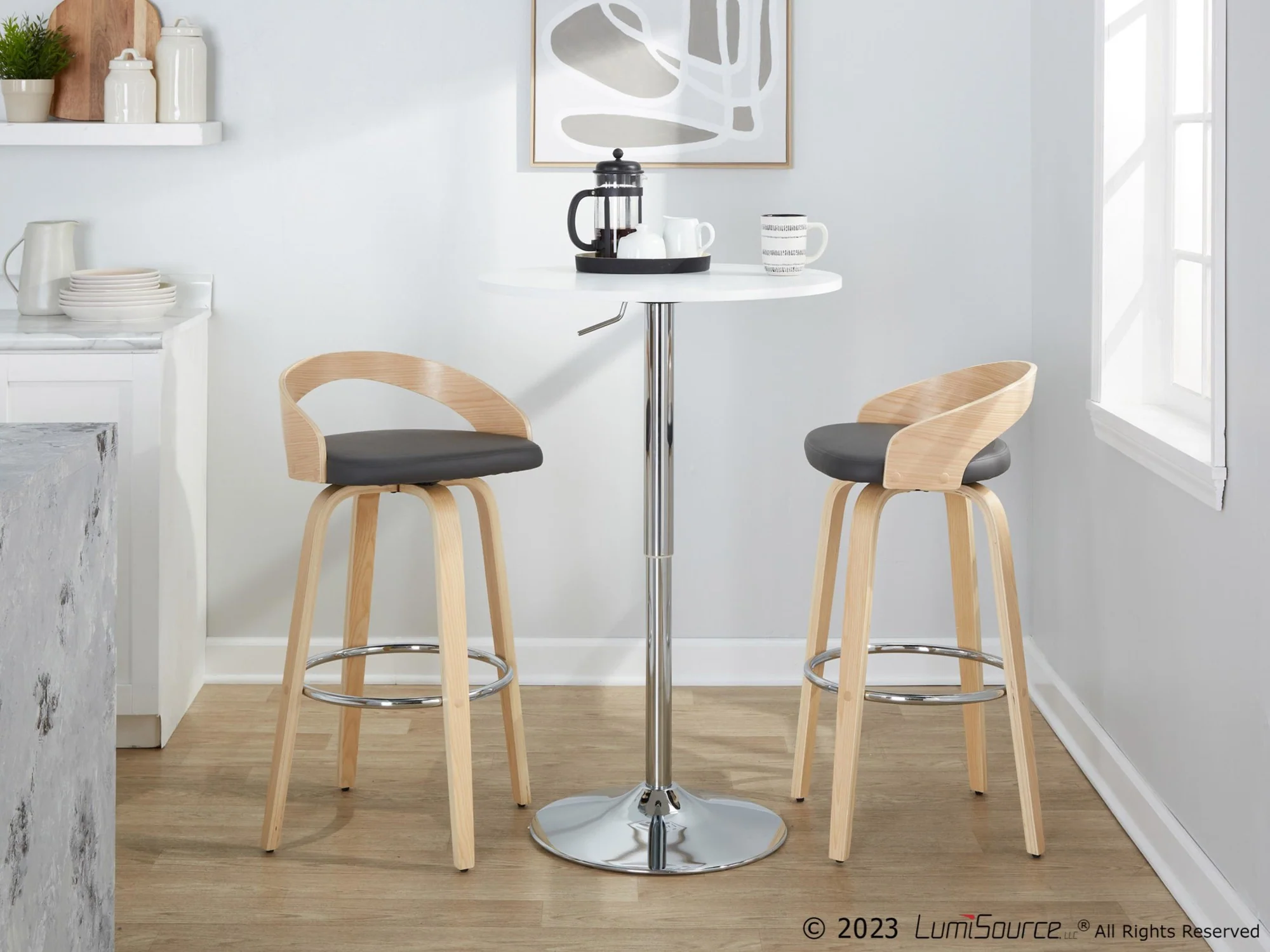 Grotto 30" Fixed-Height Barstool - Set of 2 By LumiSource - B30-GROTTOPU-GRTZR2 NANABN2 - Image 12