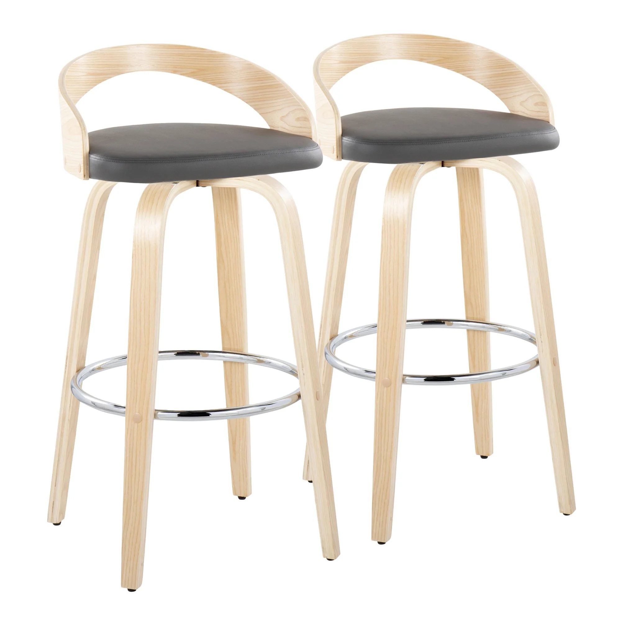 Grotto 30" Fixed-Height Barstool - Set of 2 By LumiSource - B30-GROTTOPU-GRTZR2 NANABN2 - Image 15