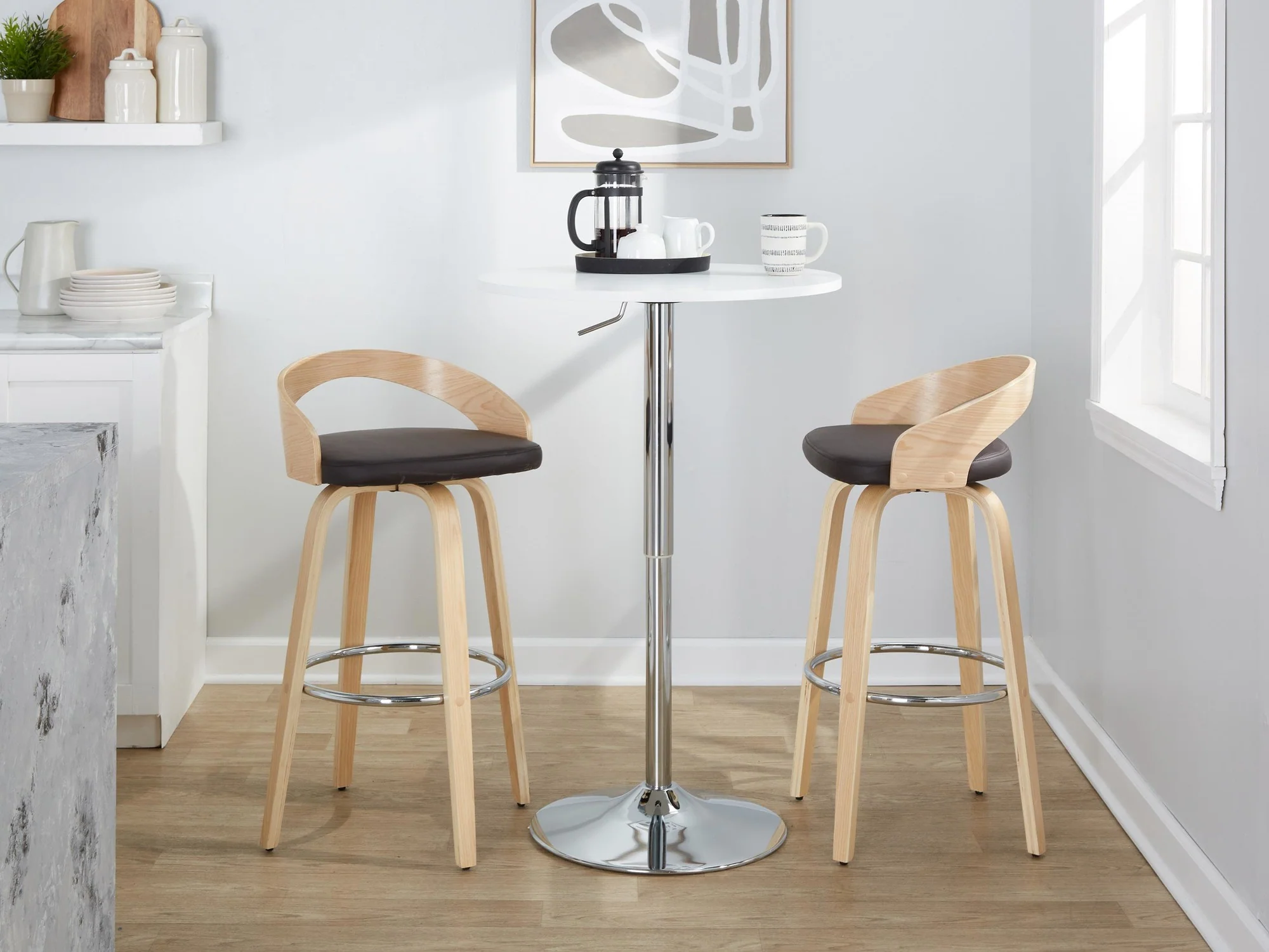 Grotto 30" Fixed-Height Barstool - Set of 2 By LumiSource - B30-GROTTOPU-GRTZR2 NANABN2 - Image 2
