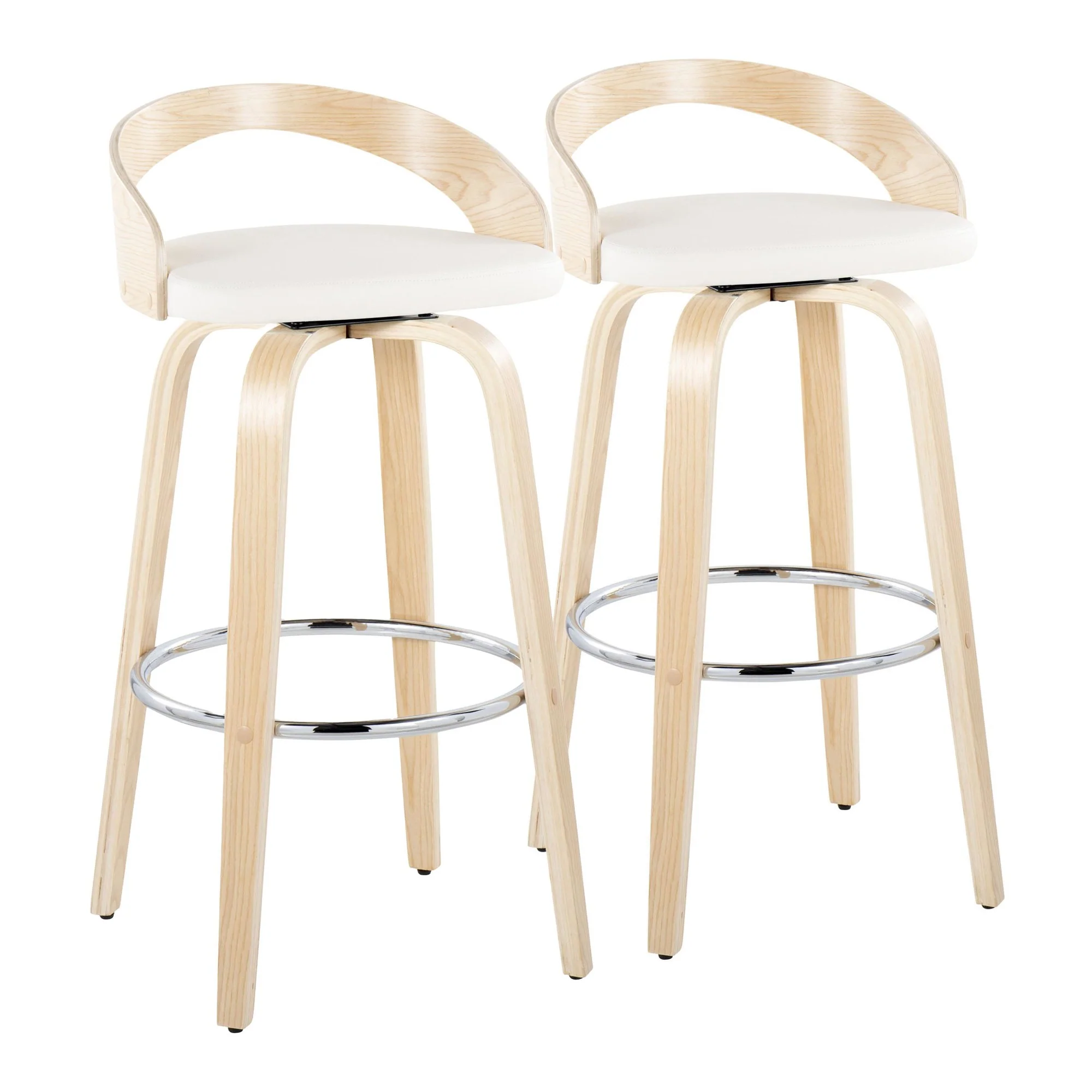 Grotto 30" Fixed-Height Barstool - Set of 2 By LumiSource - B30-GROTTOPU-GRTZR2 NANABN2 - Image 25
