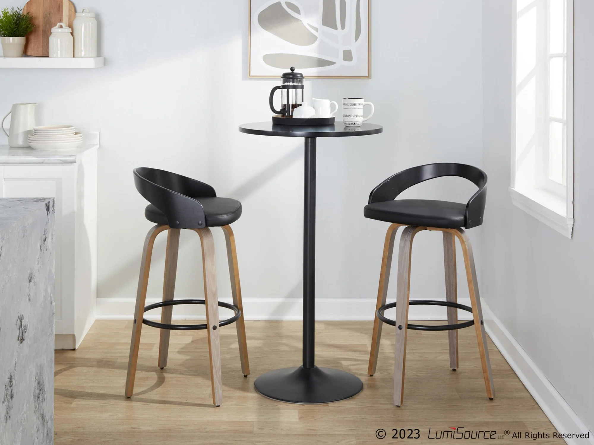 Grotto 30" Fixed-Height Barstool - Set of 2 By LumiSource - B30-GROTTOPU-GRTZR2 NANABN2 - Image 33