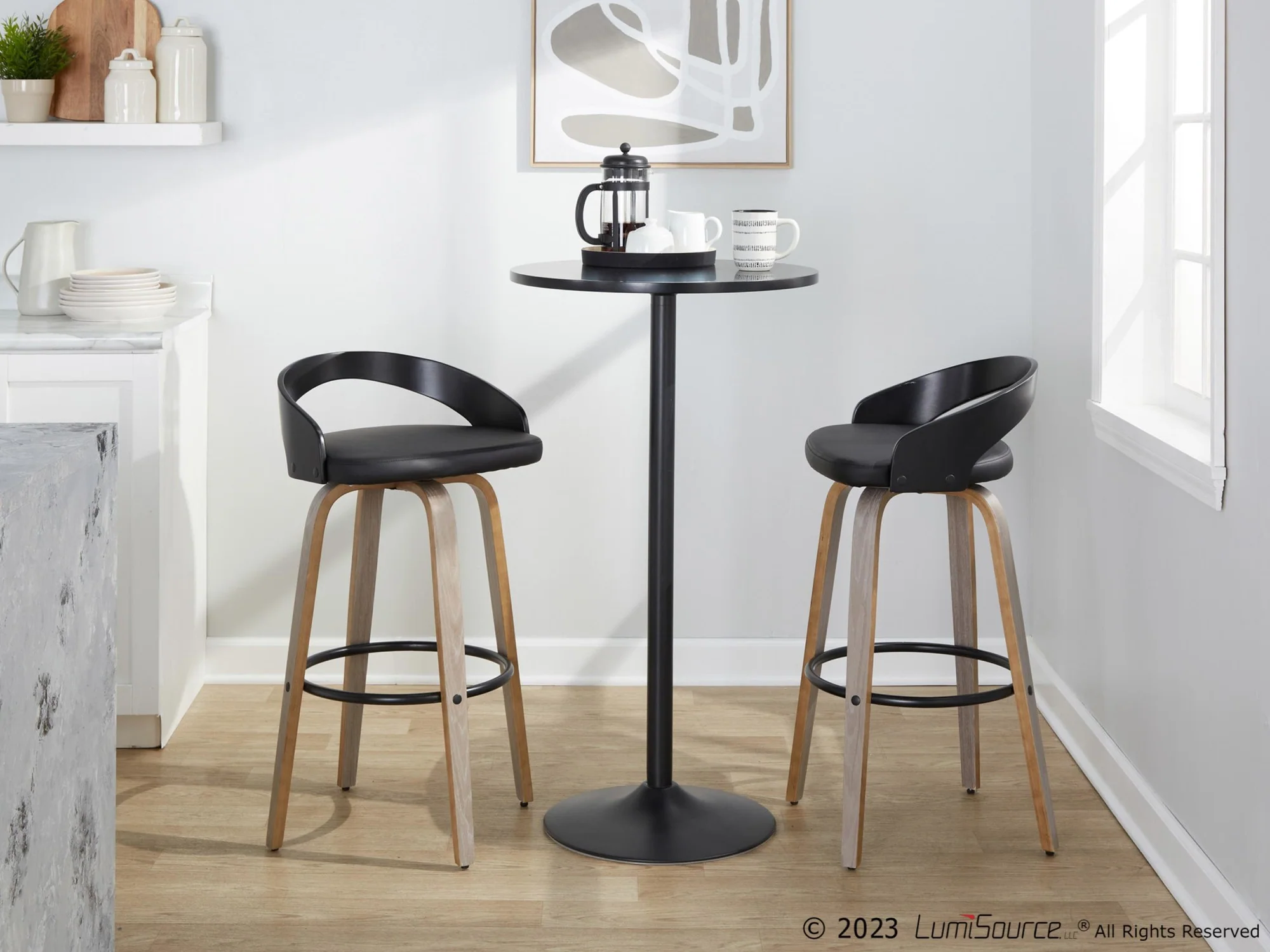 Grotto 30" Fixed-Height Barstool - Set of 2 By LumiSource - B30-GROTTOPU-GRTZR2 NANABN2 - Image 34