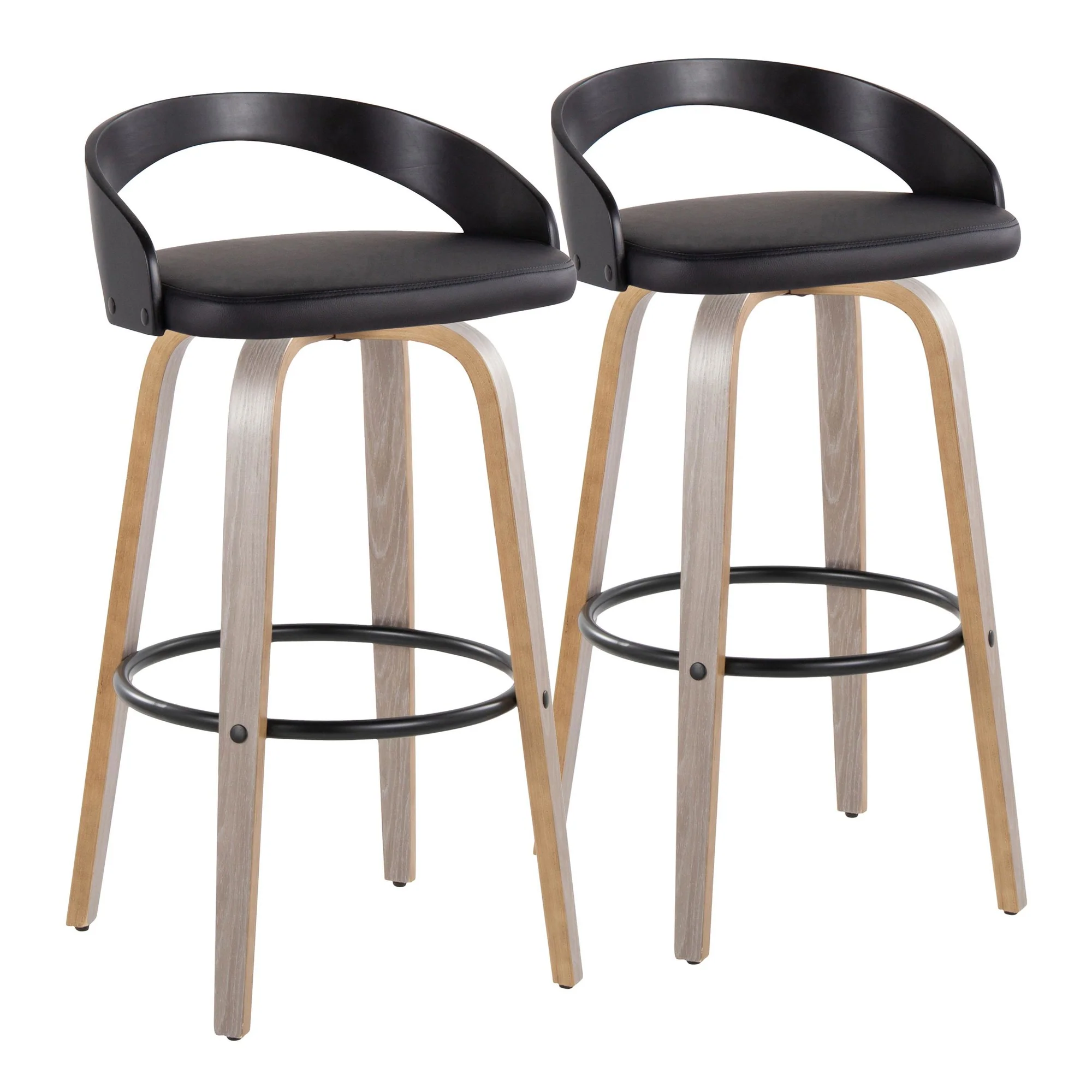 Grotto 30" Fixed-Height Barstool - Set of 2 By LumiSource - B30-GROTTOPU-GRTZR2 NANABN2 - Image 35