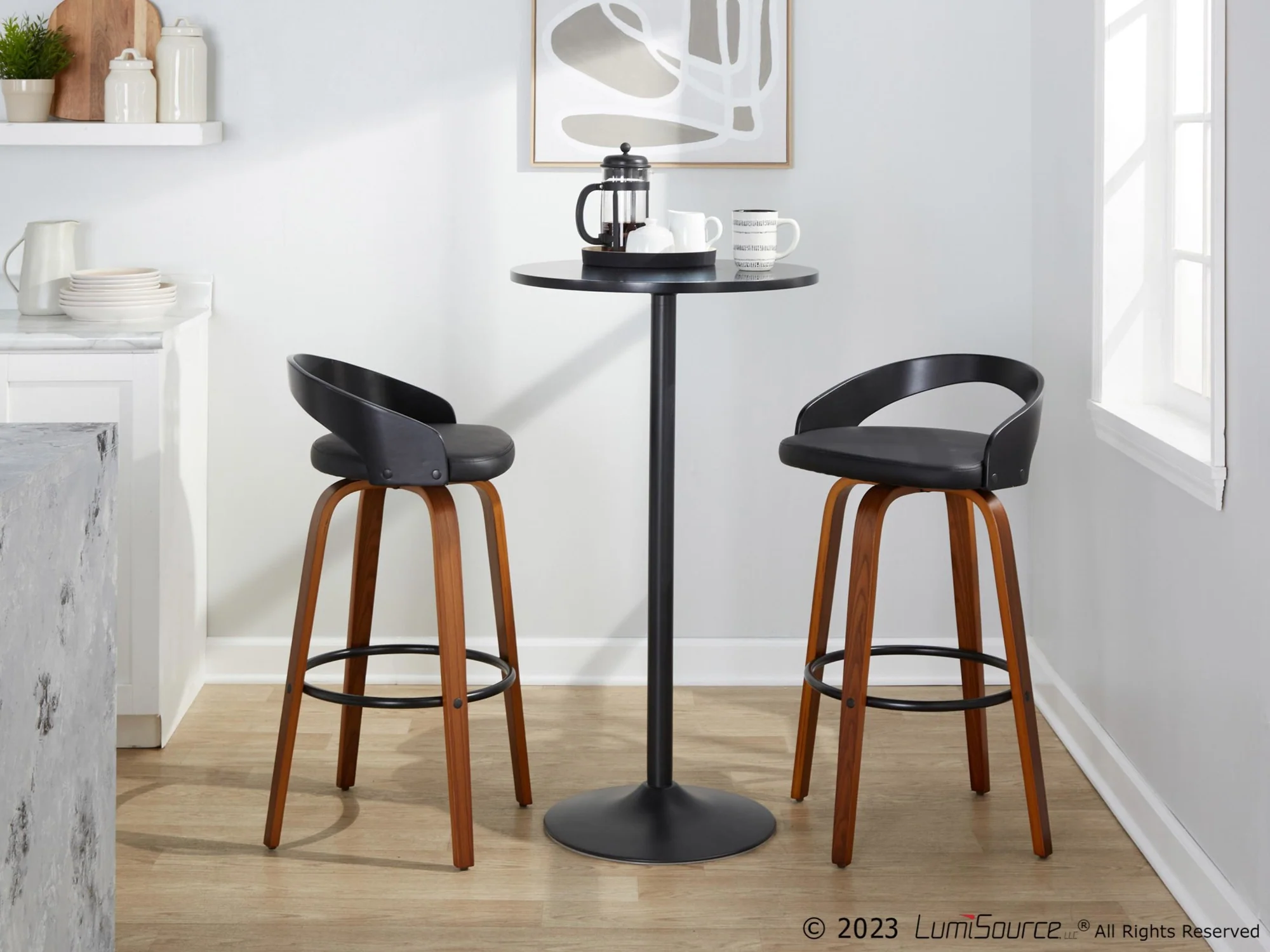 Grotto 30" Fixed-Height Barstool - Set of 2 By LumiSource - B30-GROTTOPU-GRTZR2 NANABN2 - Image 42