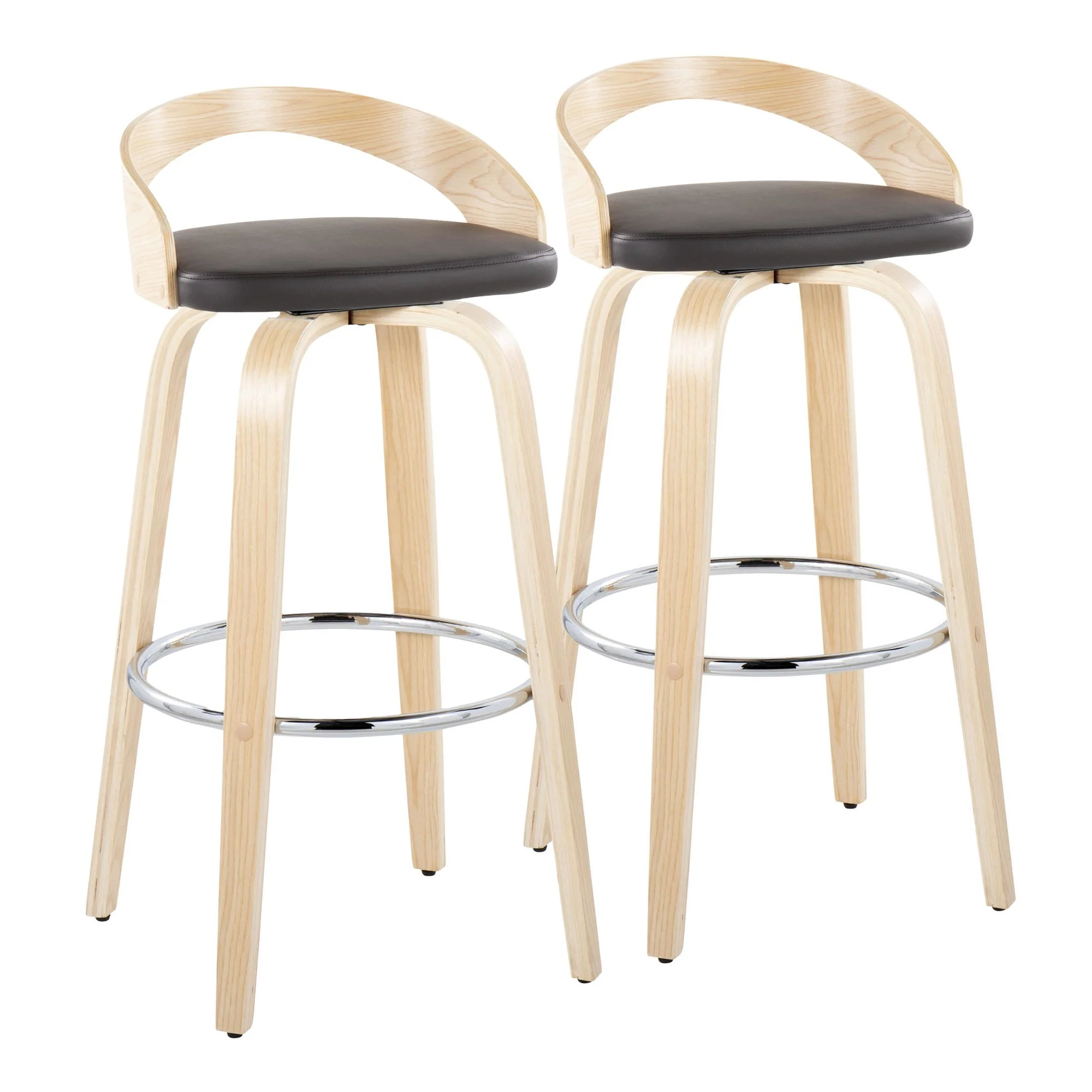 Grotto 30" Fixed-Height Barstool - Set of 2 By LumiSource - B30-GROTTOPU-GRTZR2 NANABN2 - Image 5