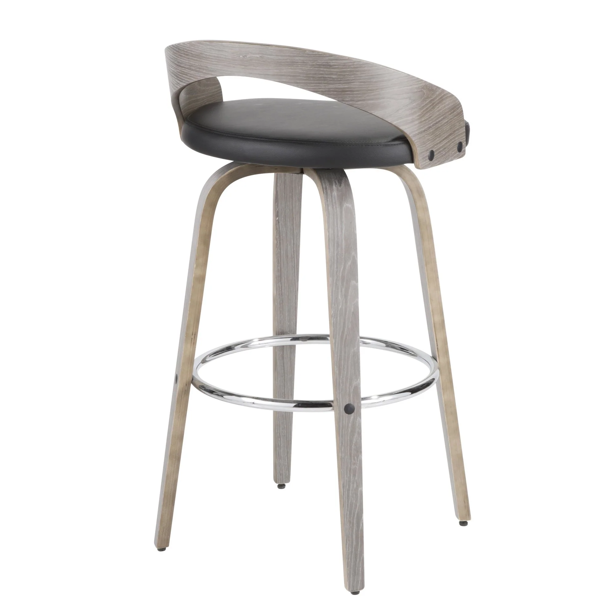 Grotto 30" Fixed Height Barstool - Set of 2 Black By LumiSource - Image 11