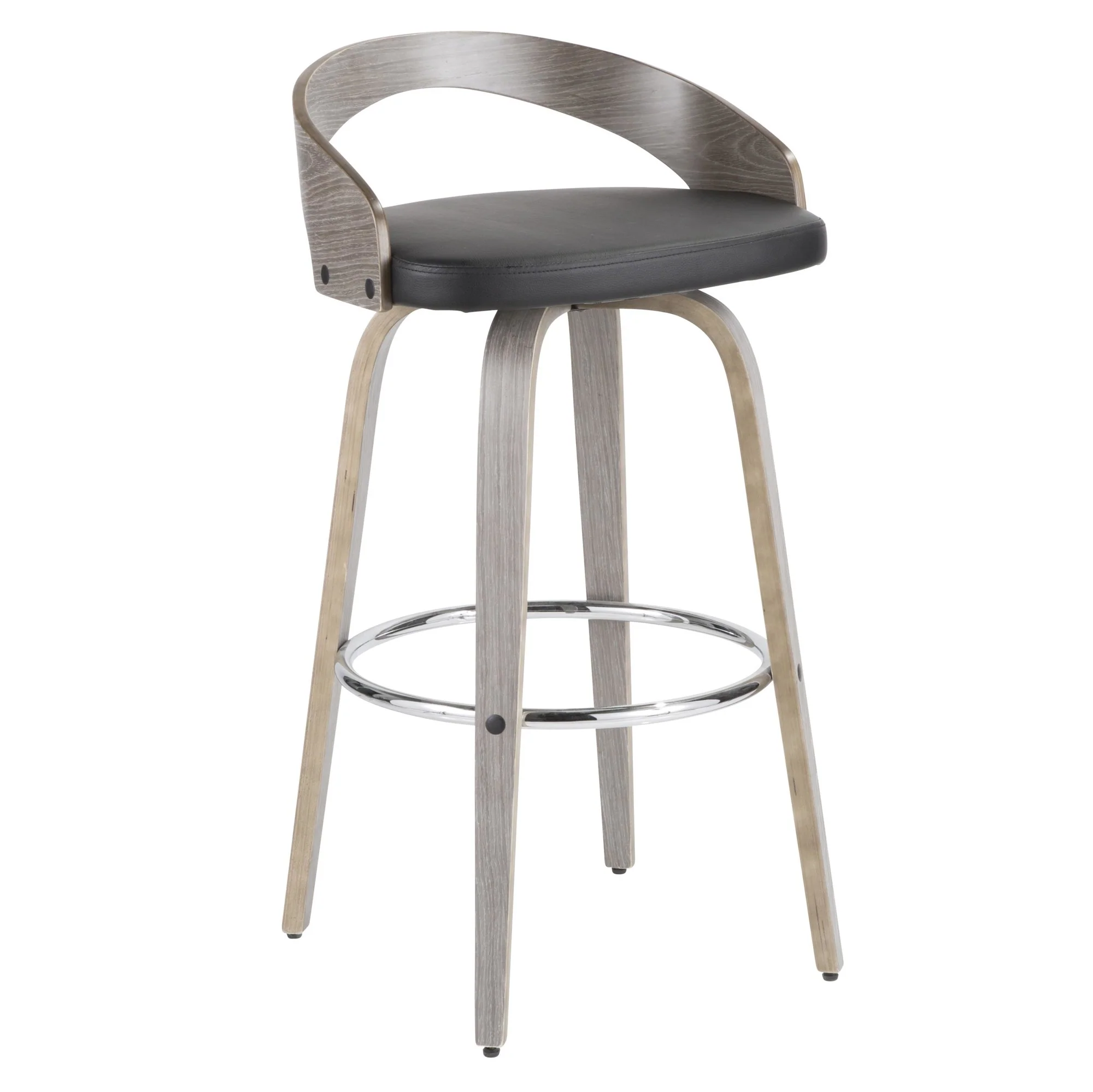 Grotto 30" Fixed Height Barstool - Set of 2 Black By LumiSource - Image 9