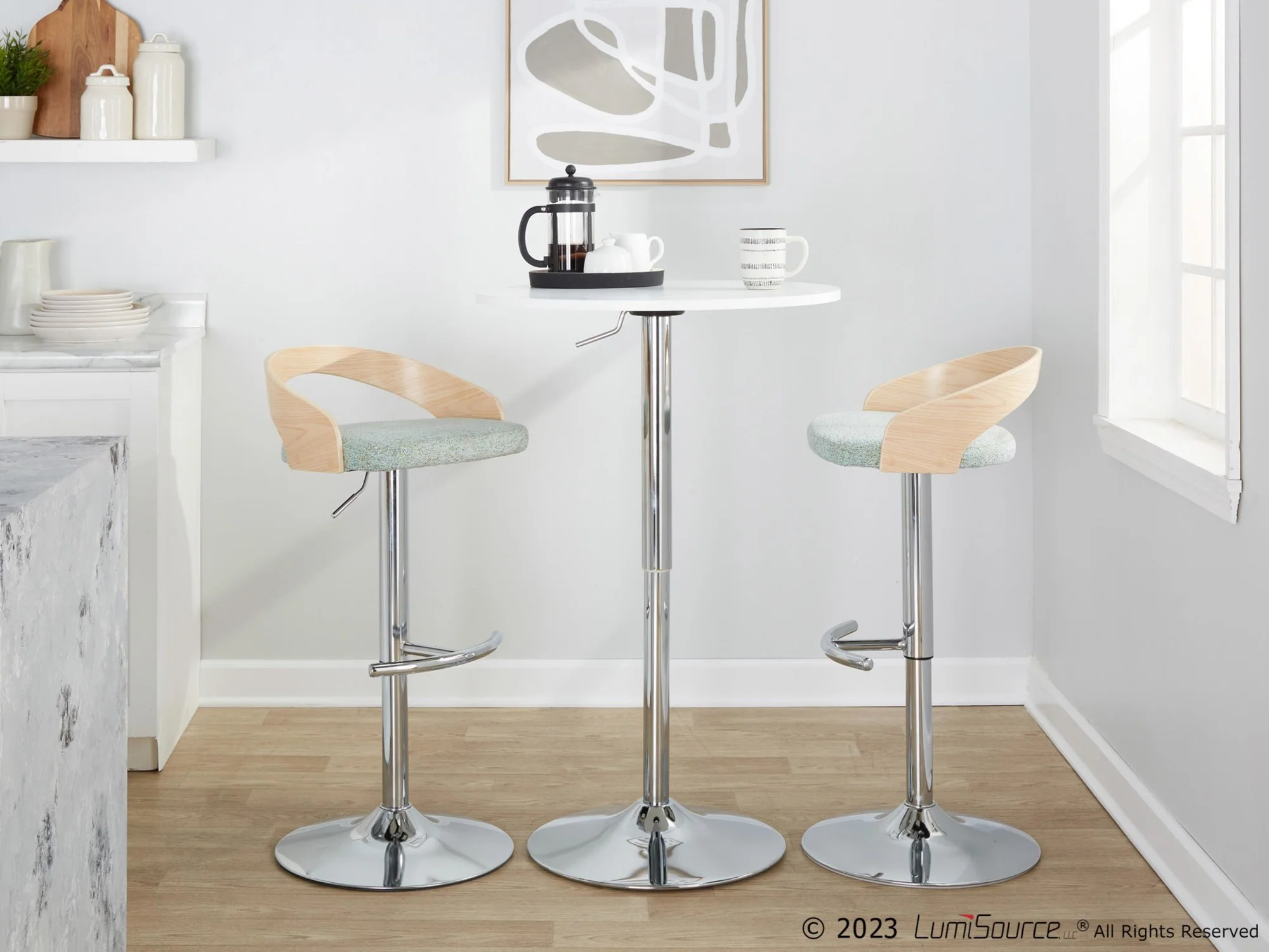 Grotto Adjustable Barstool - Set of 2 By LumiSource - BS-GROTTOFB-RT2 CHRNALGN2 - Image 4