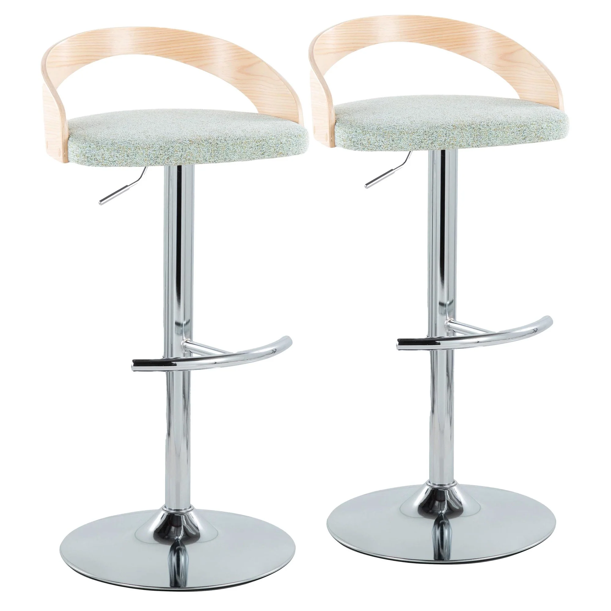 Grotto Adjustable Barstool - Set of 2 By LumiSource - BS-GROTTOFB-RT2 CHRNALGN2 - Image 5
