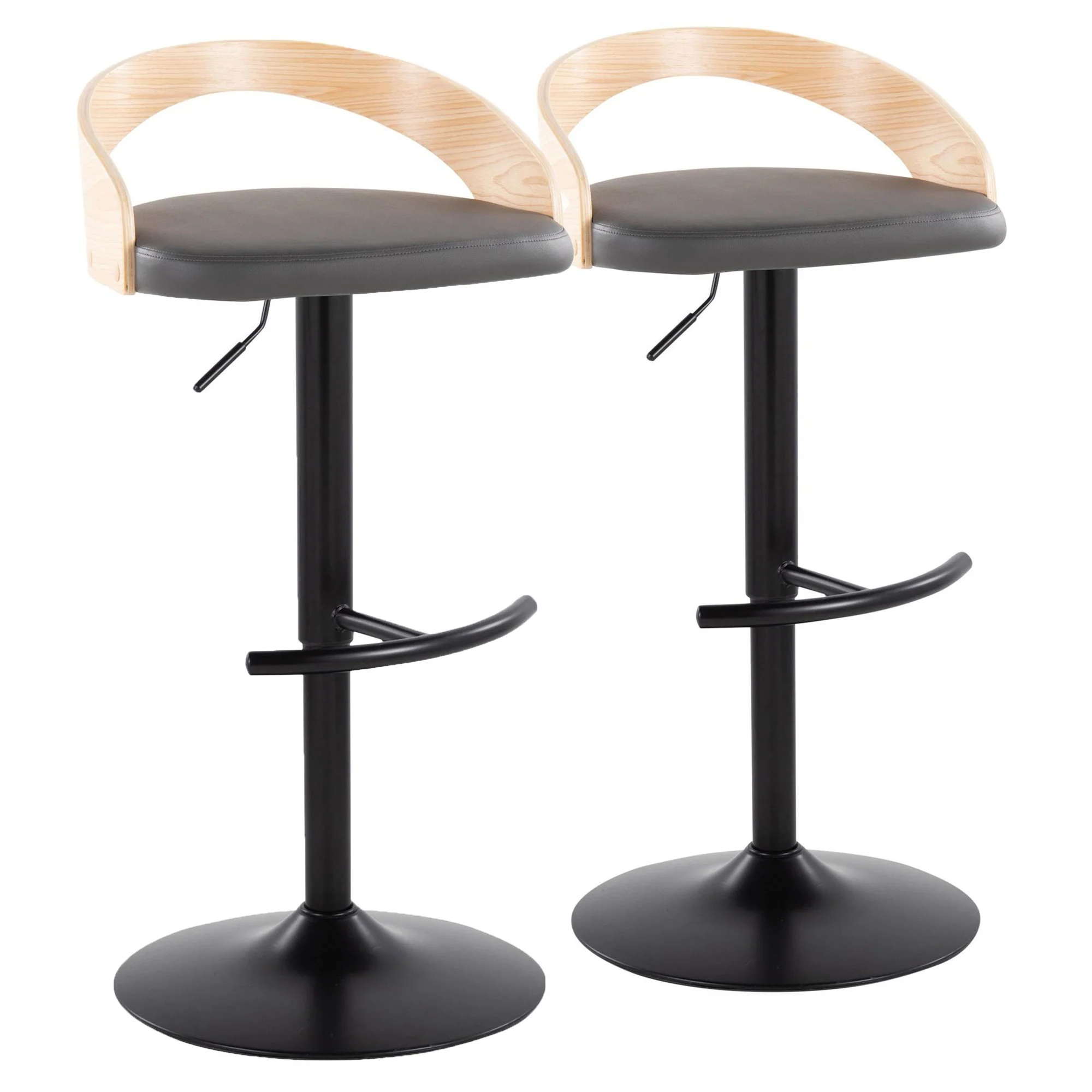 Grotto Adjustable Barstool - Set of 2 By LumiSource - BS-GROTTOPU-RT2 BKNABN2 - Image 15