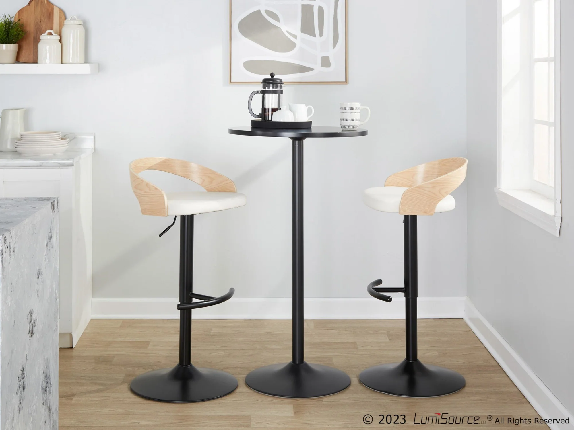 Grotto Adjustable Barstool - Set of 2 By LumiSource - BS-GROTTOPU-RT2 BKNABN2 - Image 23