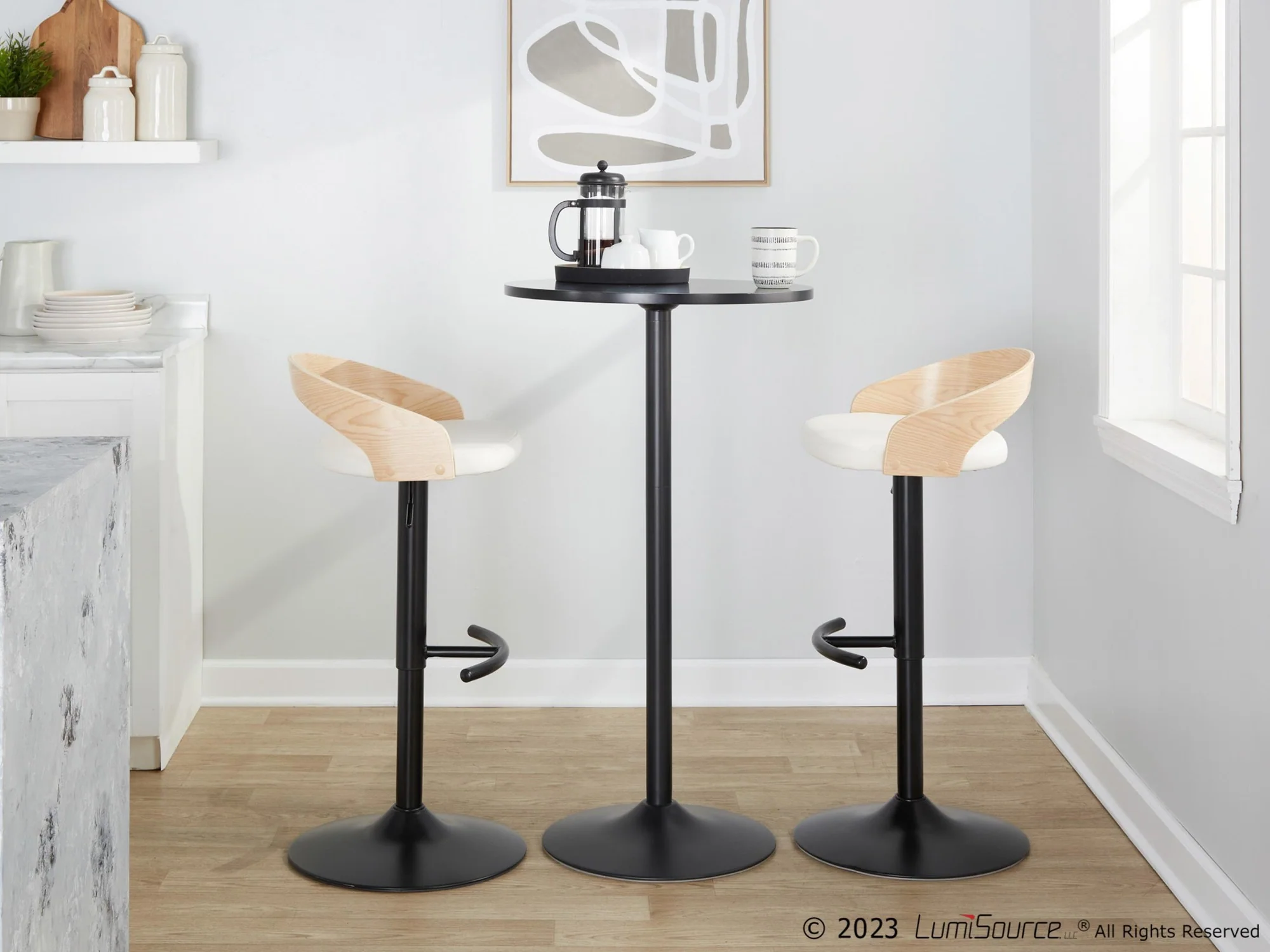 Grotto Adjustable Barstool - Set of 2 By LumiSource - BS-GROTTOPU-RT2 BKNABN2 - Image 24