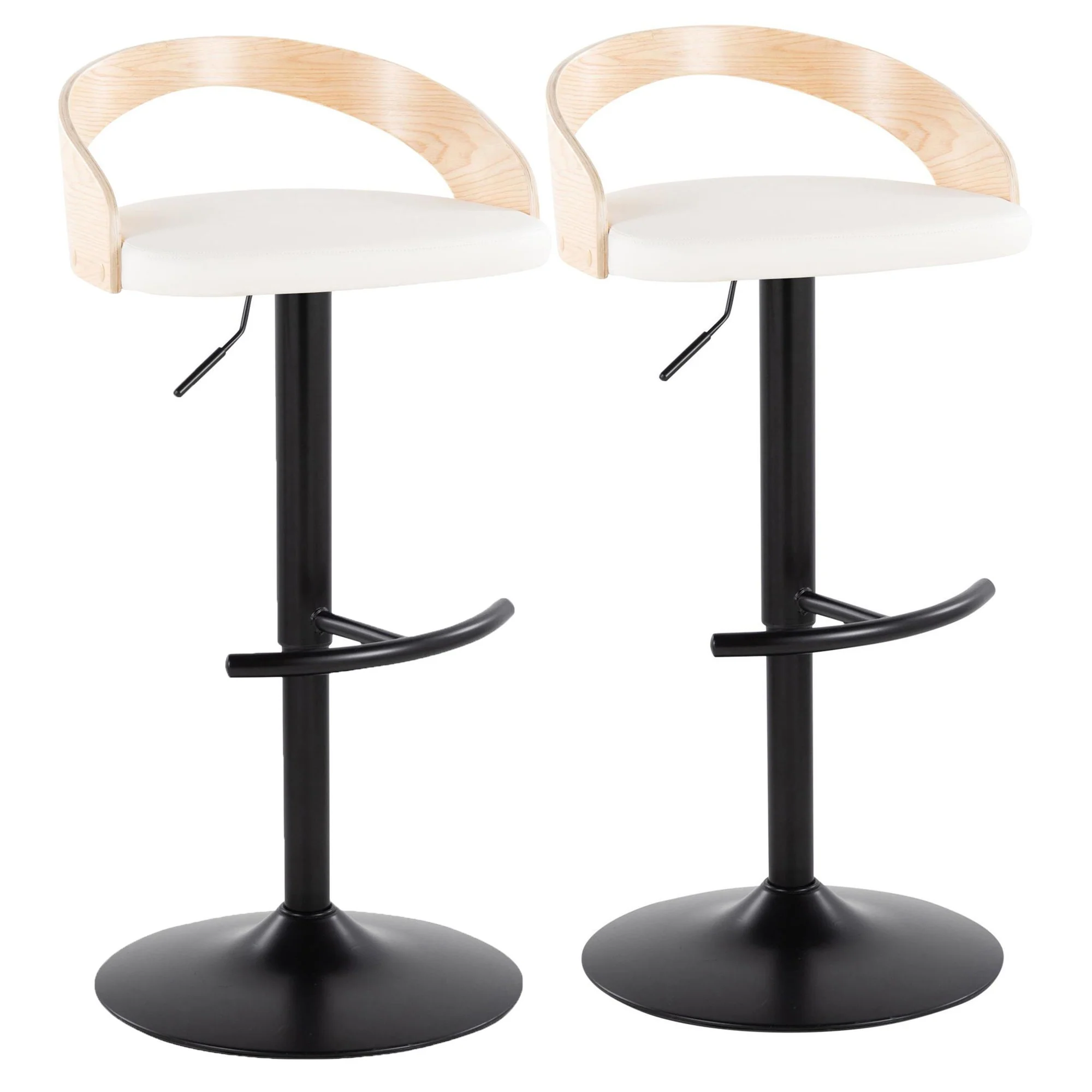 Grotto Adjustable Barstool - Set of 2 By LumiSource - BS-GROTTOPU-RT2 BKNABN2 - Image 25