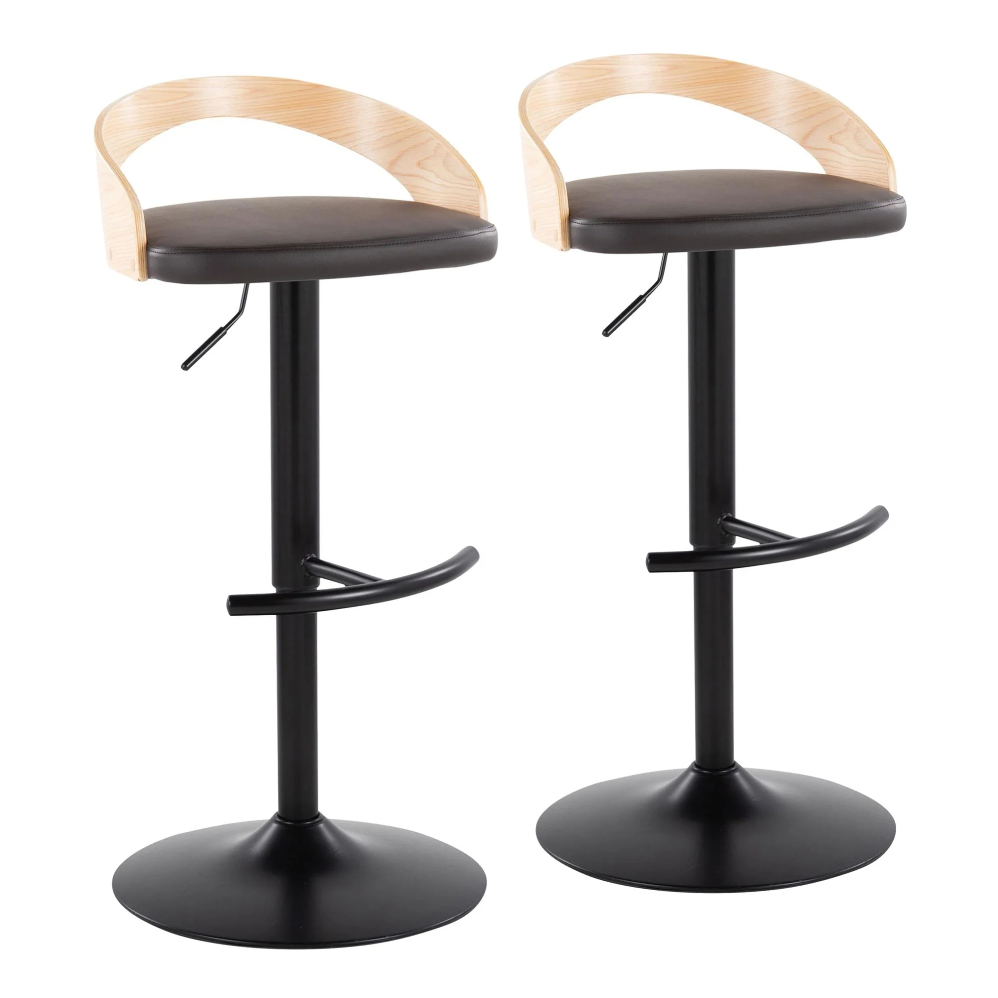 Grotto Adjustable Barstool - Set of 2 By LumiSource - BS-GROTTOPU-RT2 BKNABN2 - Image 5