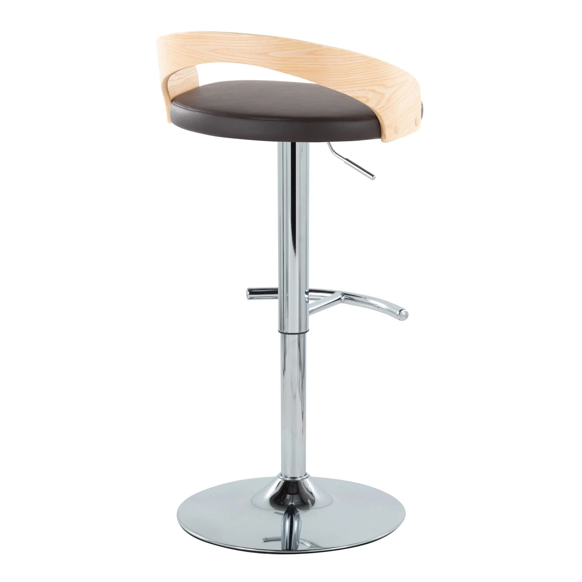 Grotto Adjustable Barstool - Set of 2 By LumiSource - BS-GROTTOPU-RT2 CHRNABN2 - Image 8