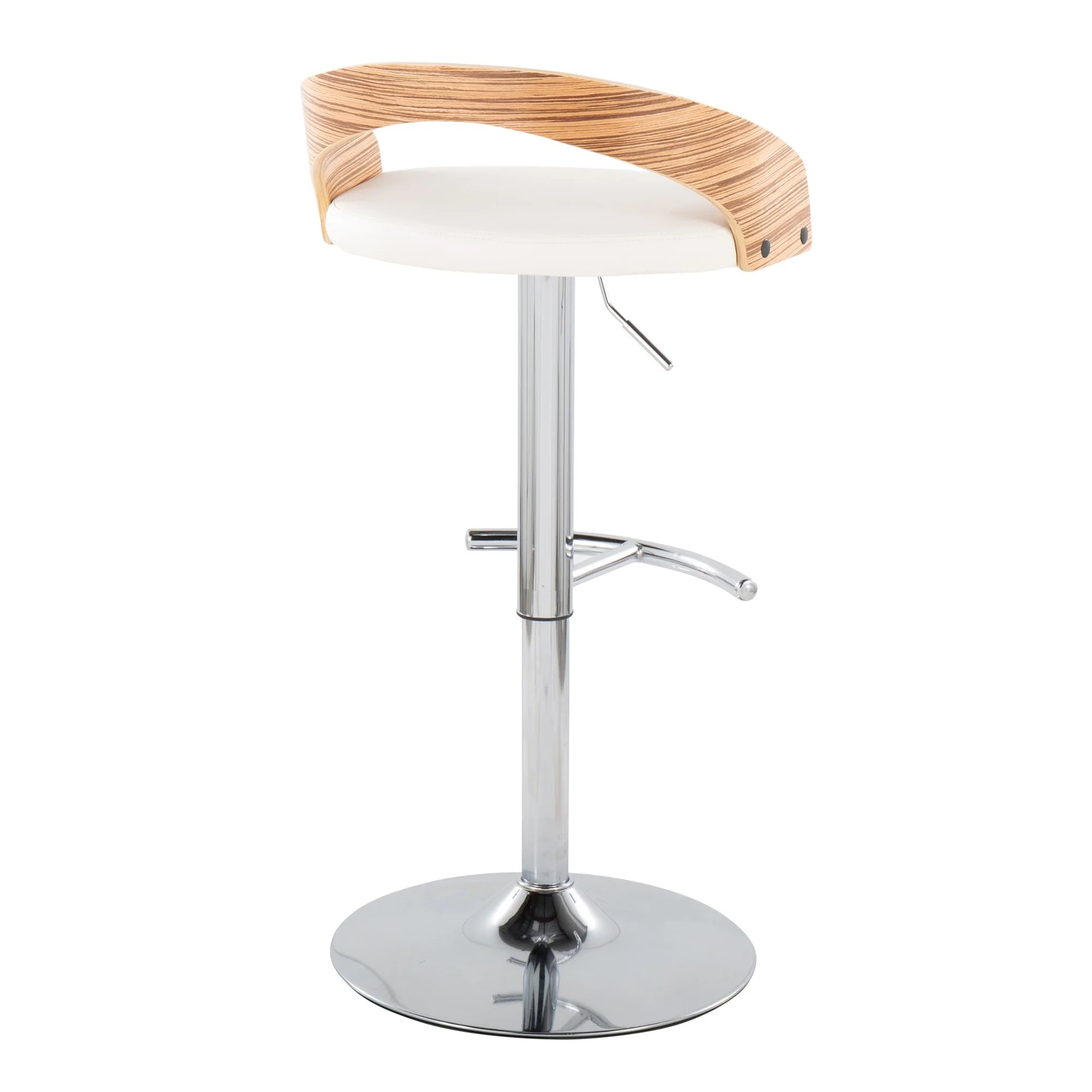 Grotto Adjustable Barstool - Set of 2 By LumiSource - BS-GROTTOPU-RT2 CHRZBW2 - Image 8