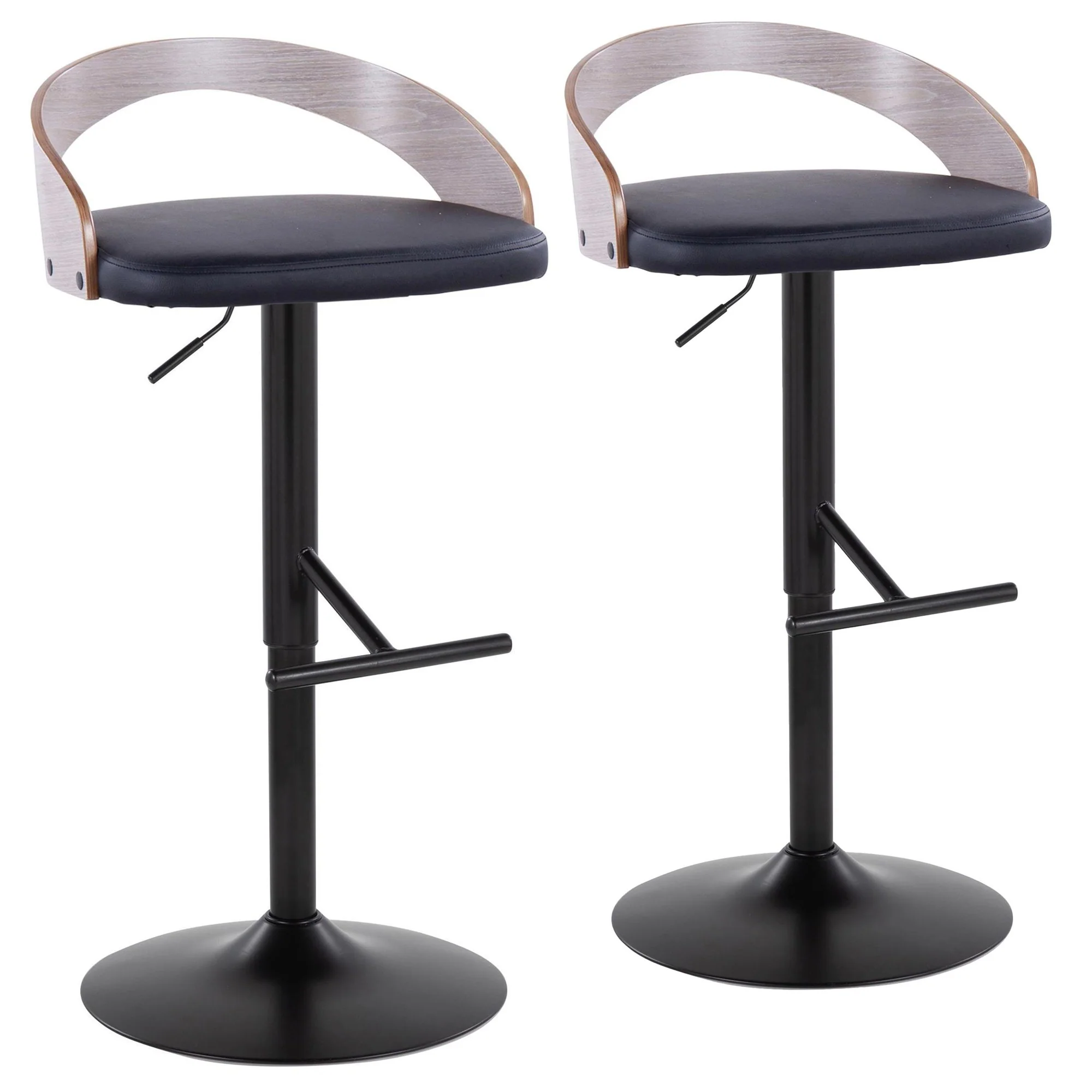 Grotto Adjustable Barstool - Set of 2 By LumiSource - BS-GROTTOPU-STRT2 BKCHW2 - Image 12