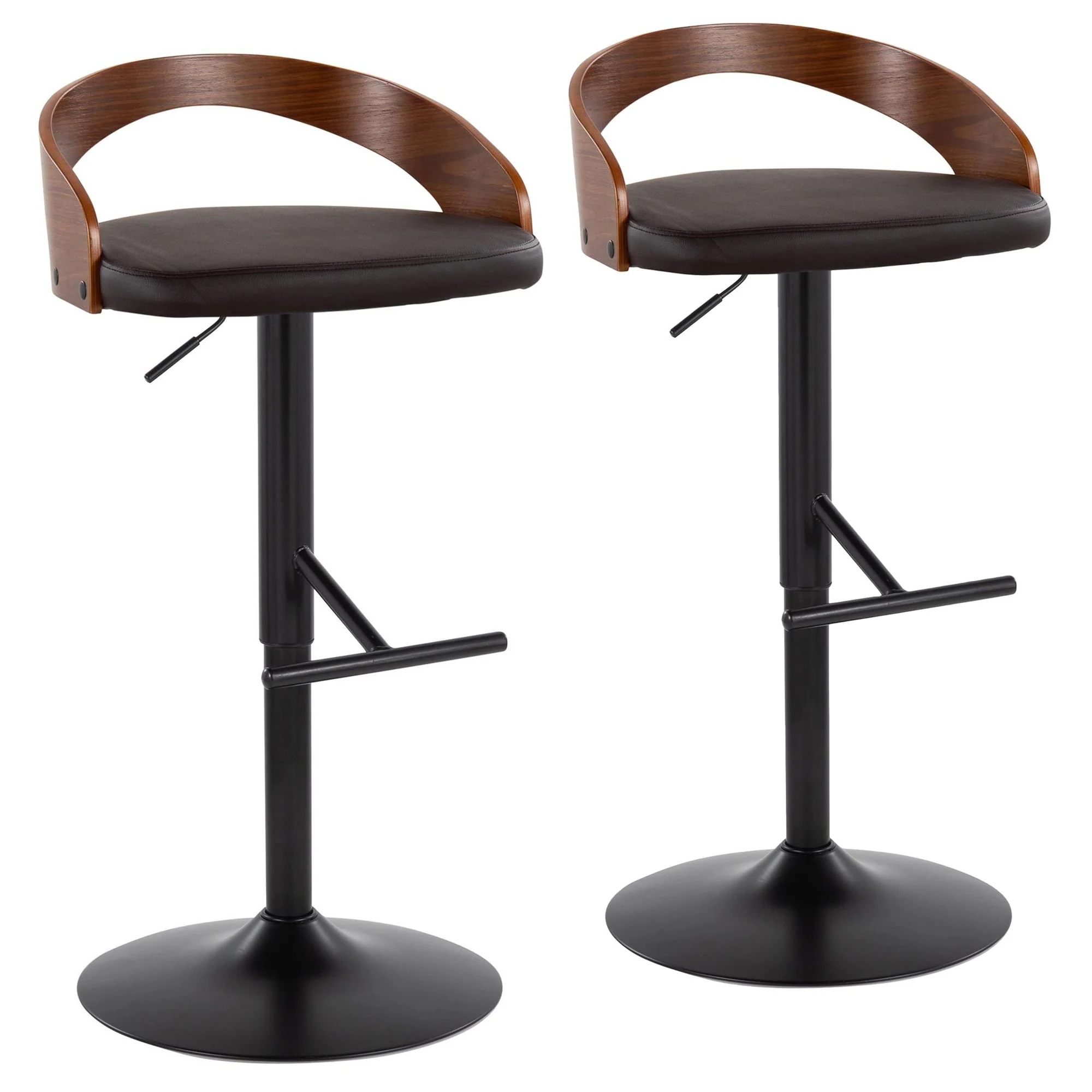 Grotto Adjustable Barstool - Set of 2 By LumiSource - BS-GROTTOPU-STRT2 BKCHW2 - Image 20