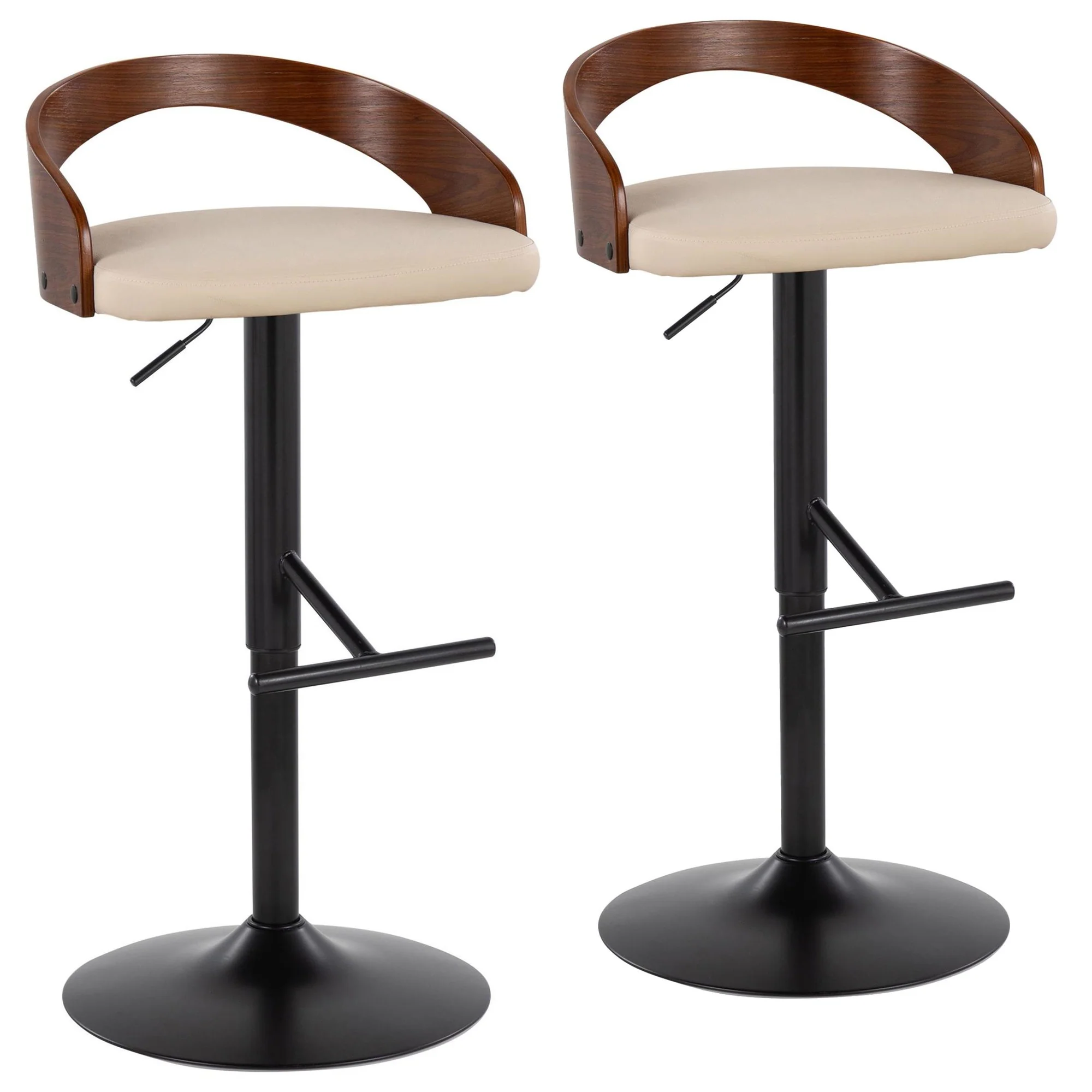 Grotto Adjustable Barstool - Set of 2 By LumiSource - BS-GROTTOPU-STRT2 BKCHW2 - Image 28