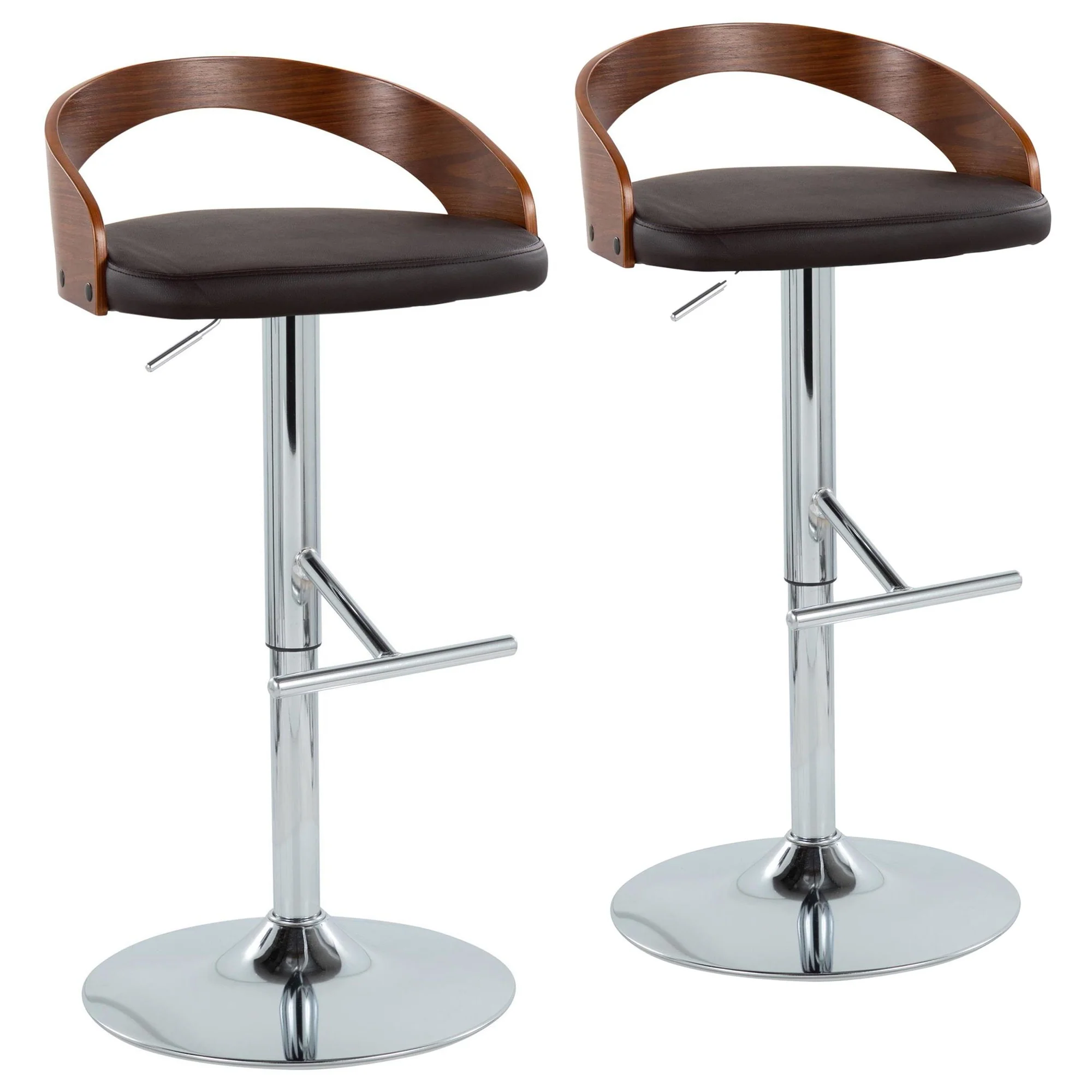 Grotto Adjustable Barstool - Set of 2 By LumiSource - BS-GROTTOPU-STRT2 CHRCHW2 - Image 12