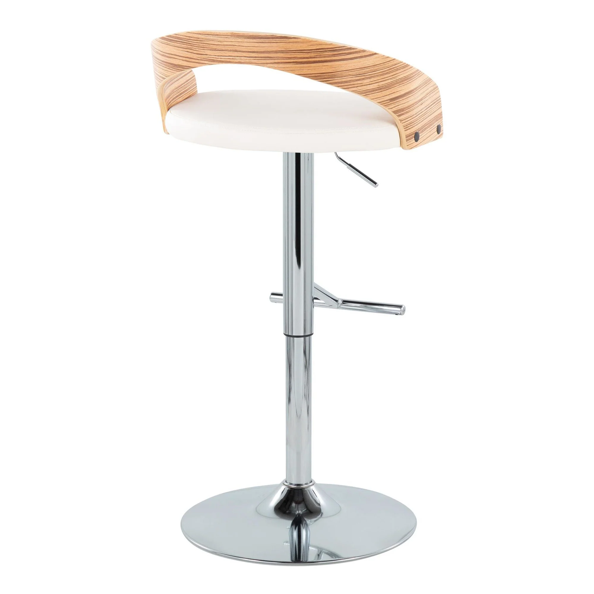 Grotto Adjustable Barstool - Set of 2 By LumiSource - BS-GROTTOPU-STRT2 CHRCHW2 - Image 31