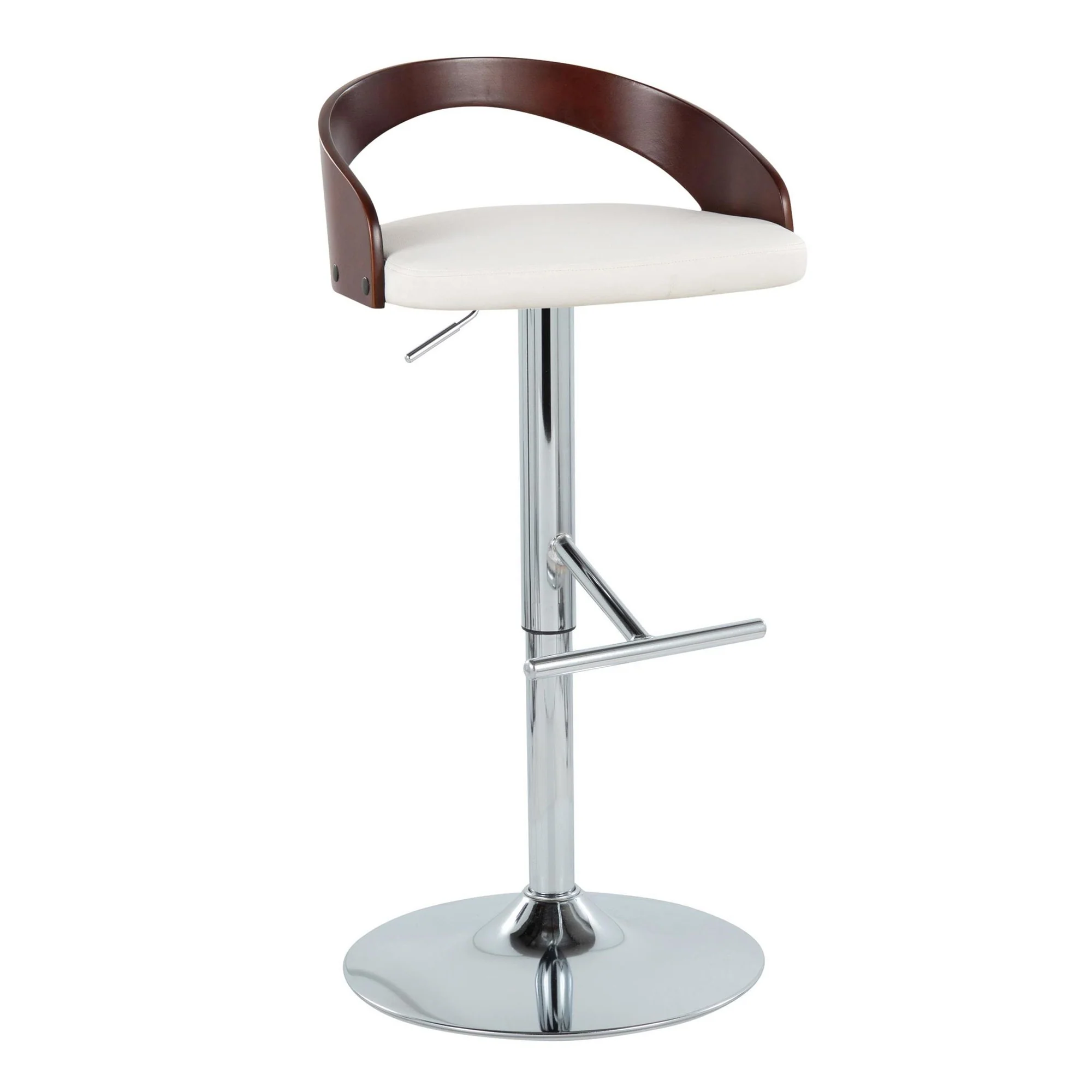 Grotto Adjustable Barstool - Set of 2 By LumiSource - BS-GROTTOPU-STRT2 CHRCHW2 - Image 4