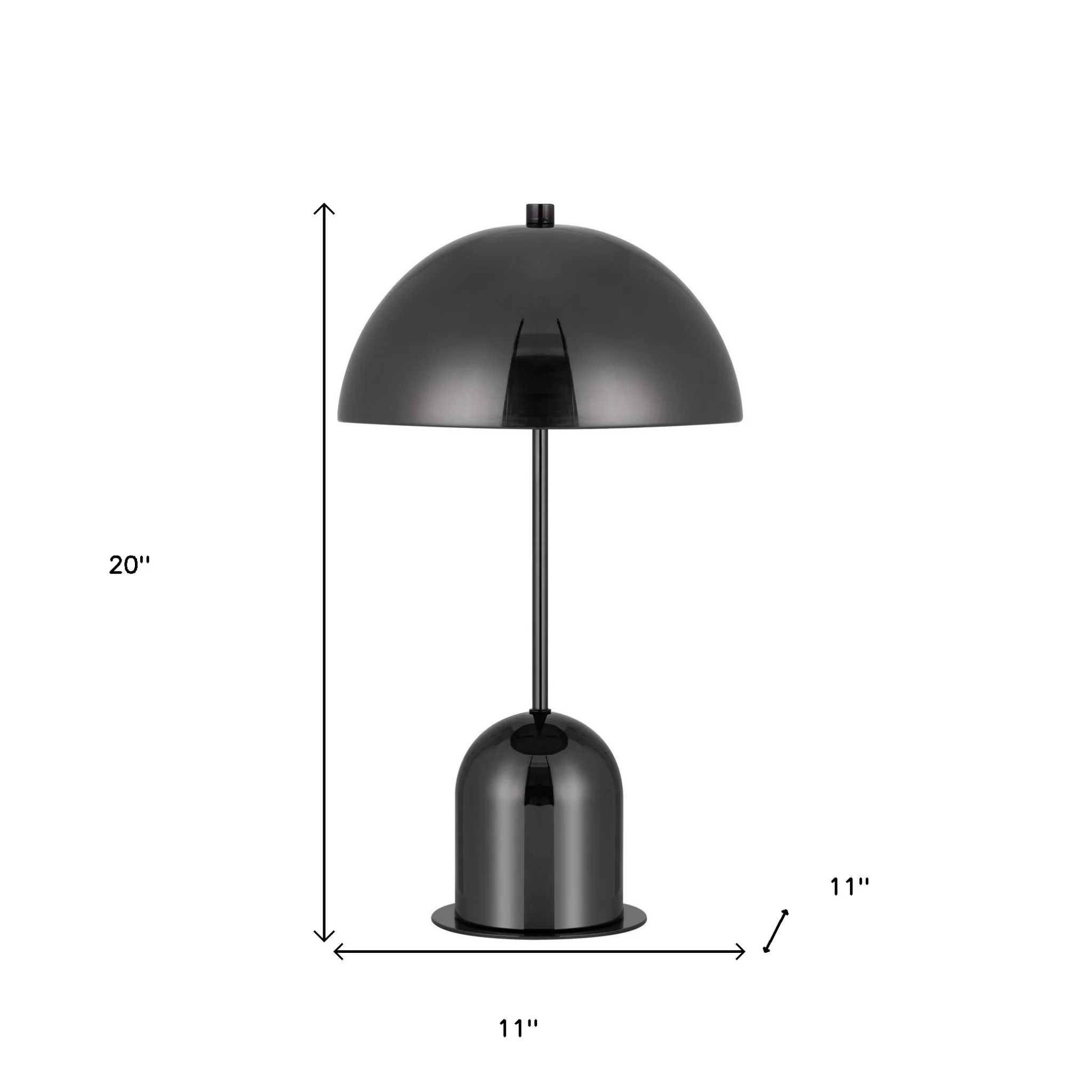 Gunmetal Dark Gray Desk Table Lamp With Half Dome Shade By Homeroots - Image 3