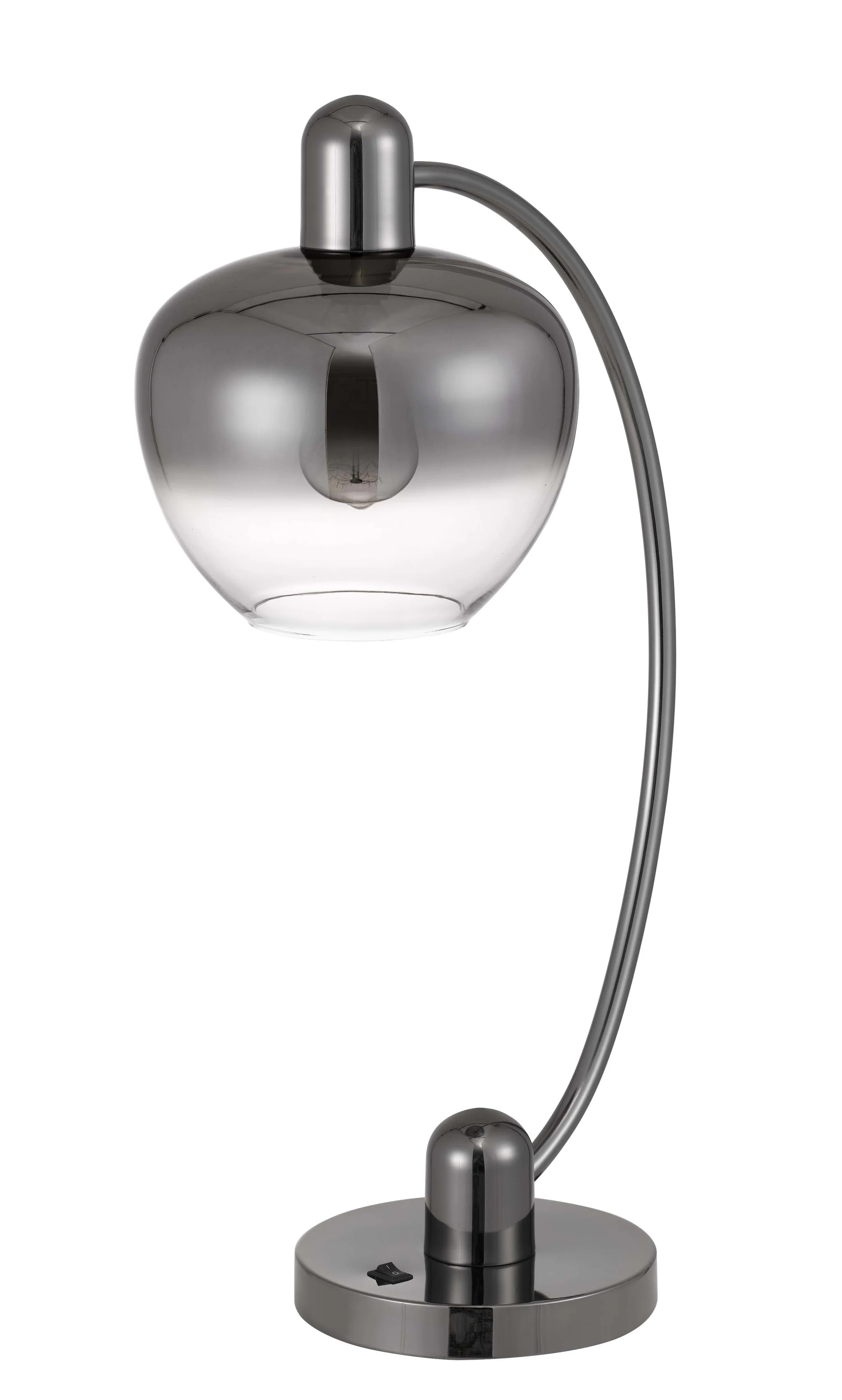 Gunmetal Metal Table Lamp With Silver Metallic Globe Shade By Homeroots - Image 6