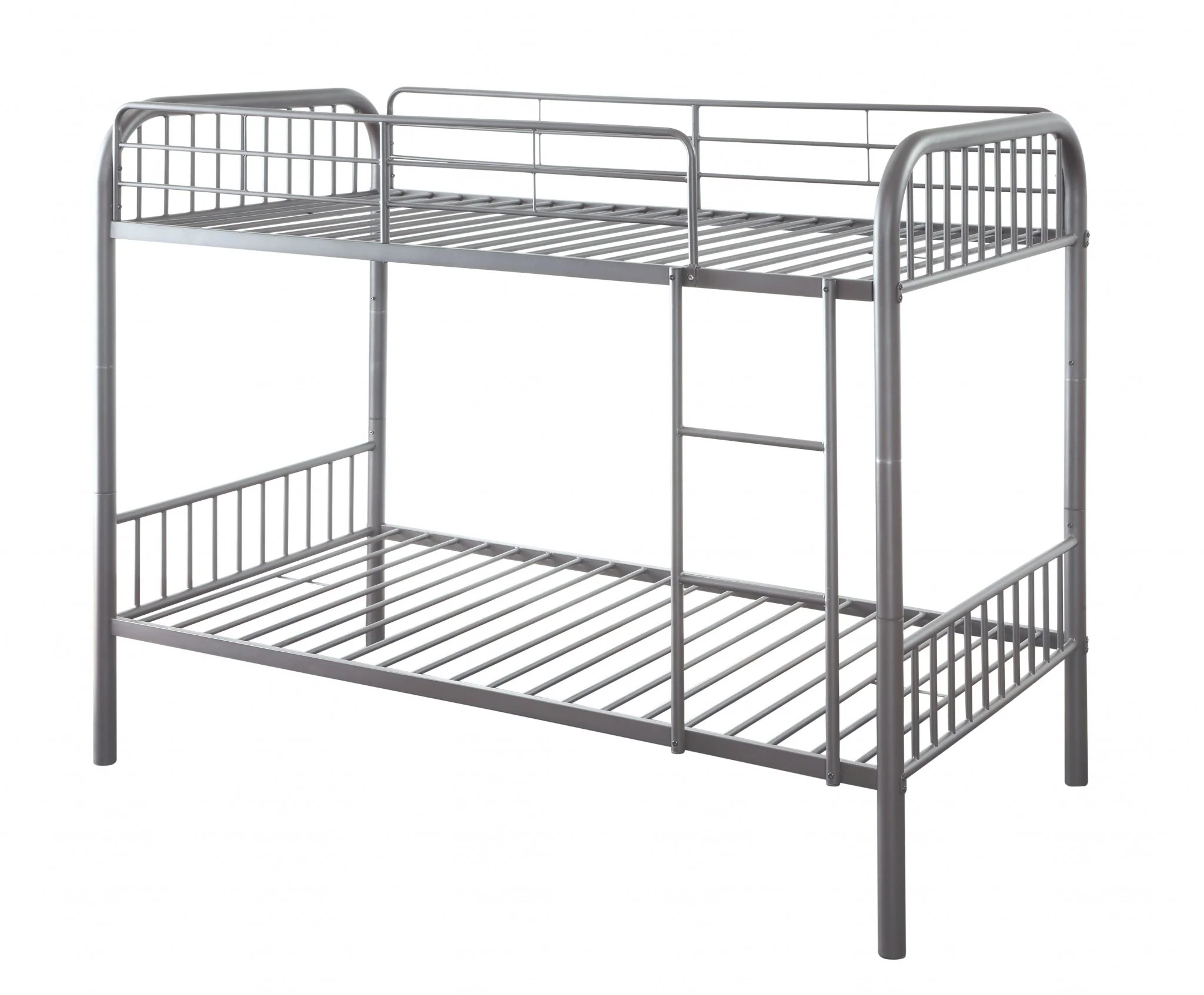 Gunmetal Metal Twin Over Twin Bunk Bed By Homeroots - Image 2