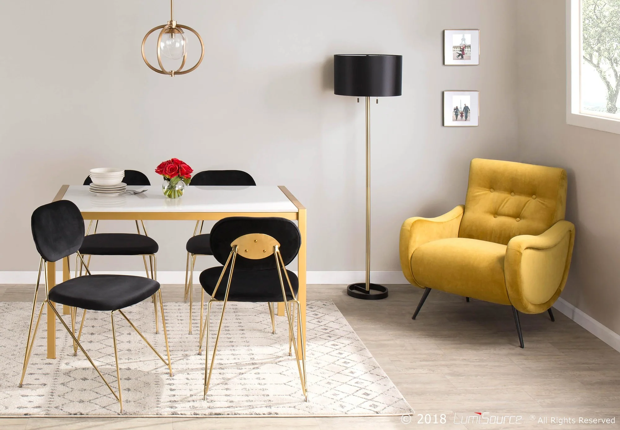 Gwen Chair - Set of 2 By LumiSource - CH-GWEN AU+BK2 - Image 2