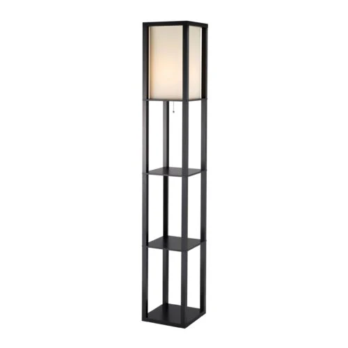 H Sleek Column Style Floor Lamp with Storage By Homeroots - Image 2