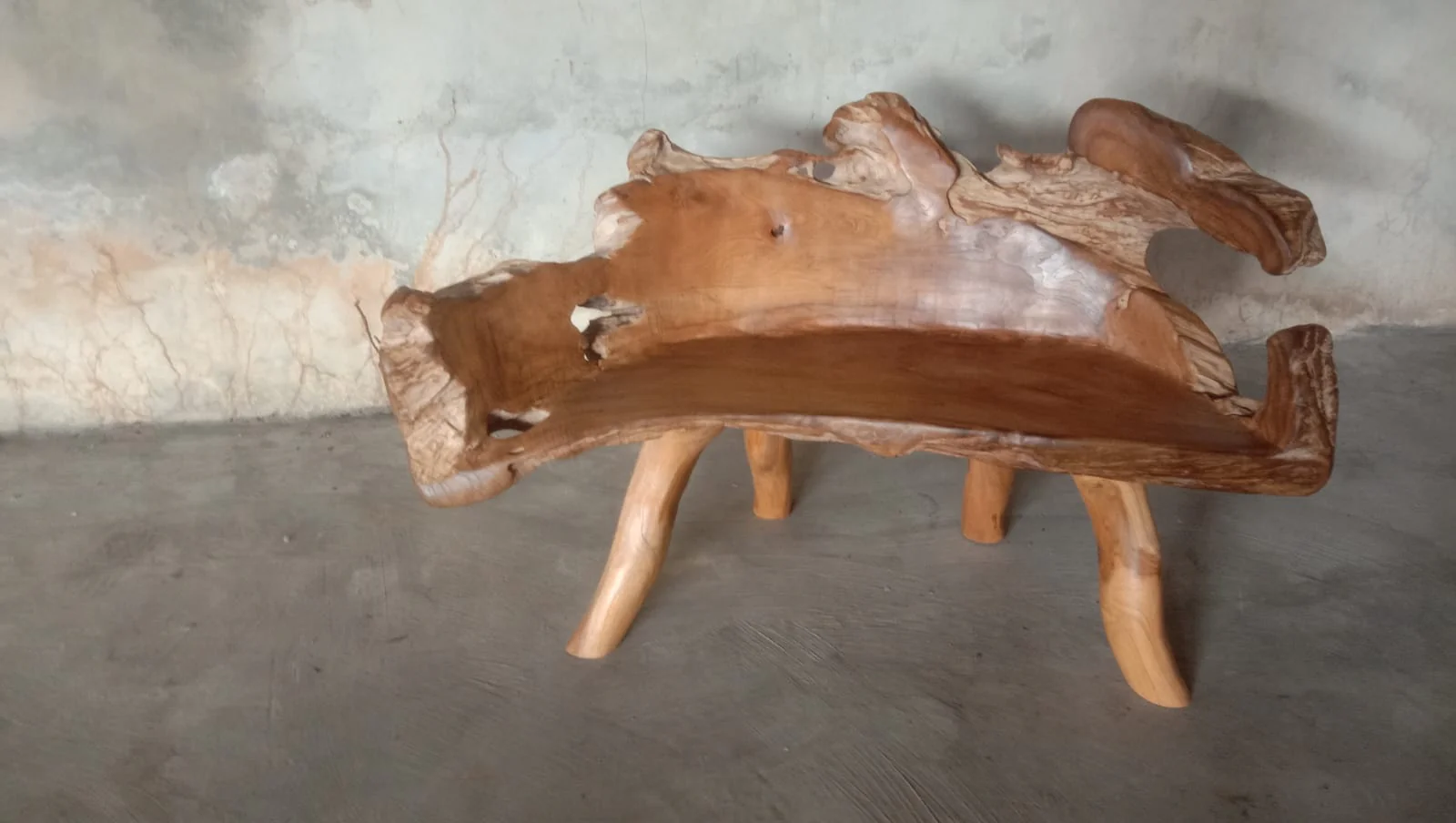 Habini Teak Root Live Edge Bench-ALF2002 - Image 4