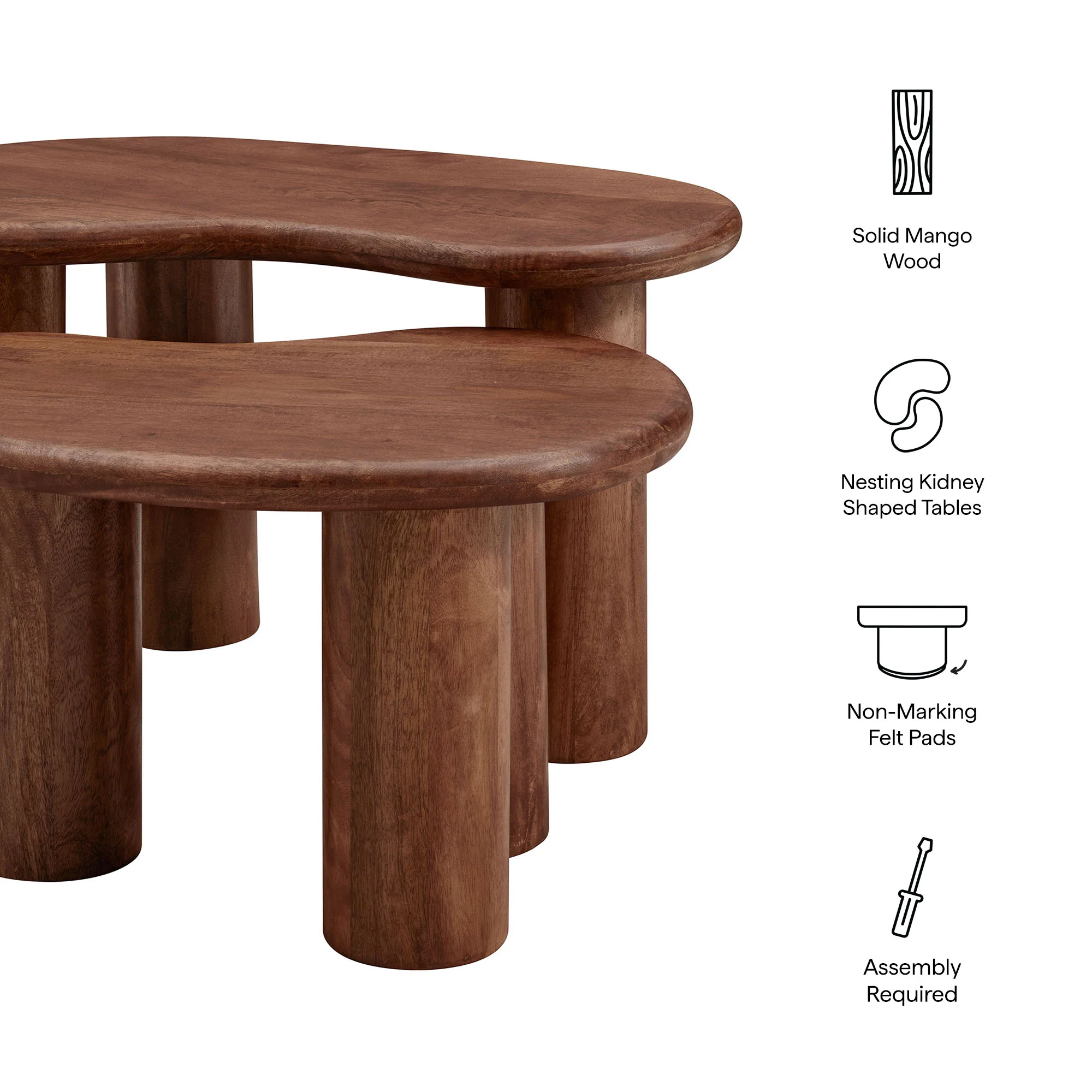 Hackney Mango Wood Nesting Coffee Table Set by Modway - Image 19