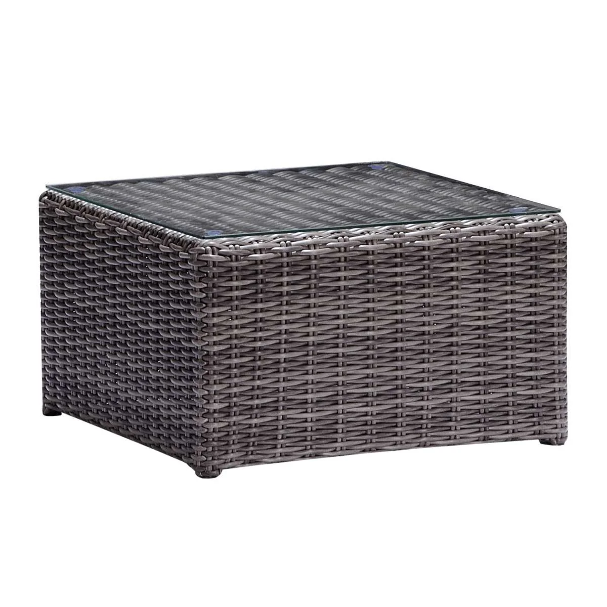 Hagen 3 piece Outdoor Rattan Sectional Chase Set with Brown Cushions and Modern Accent Pillows By Armen Living - Image 4