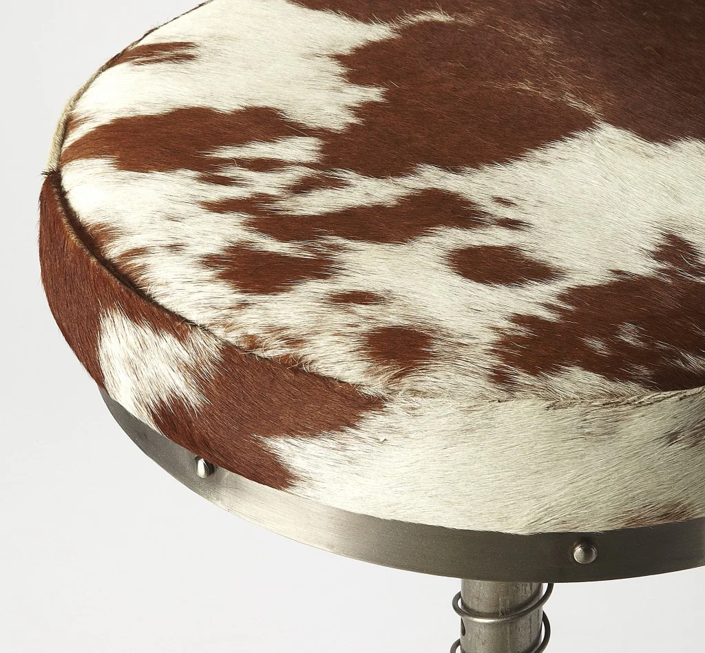 Hair On Hide Iron Bar Stool By Homeroots - Image 2