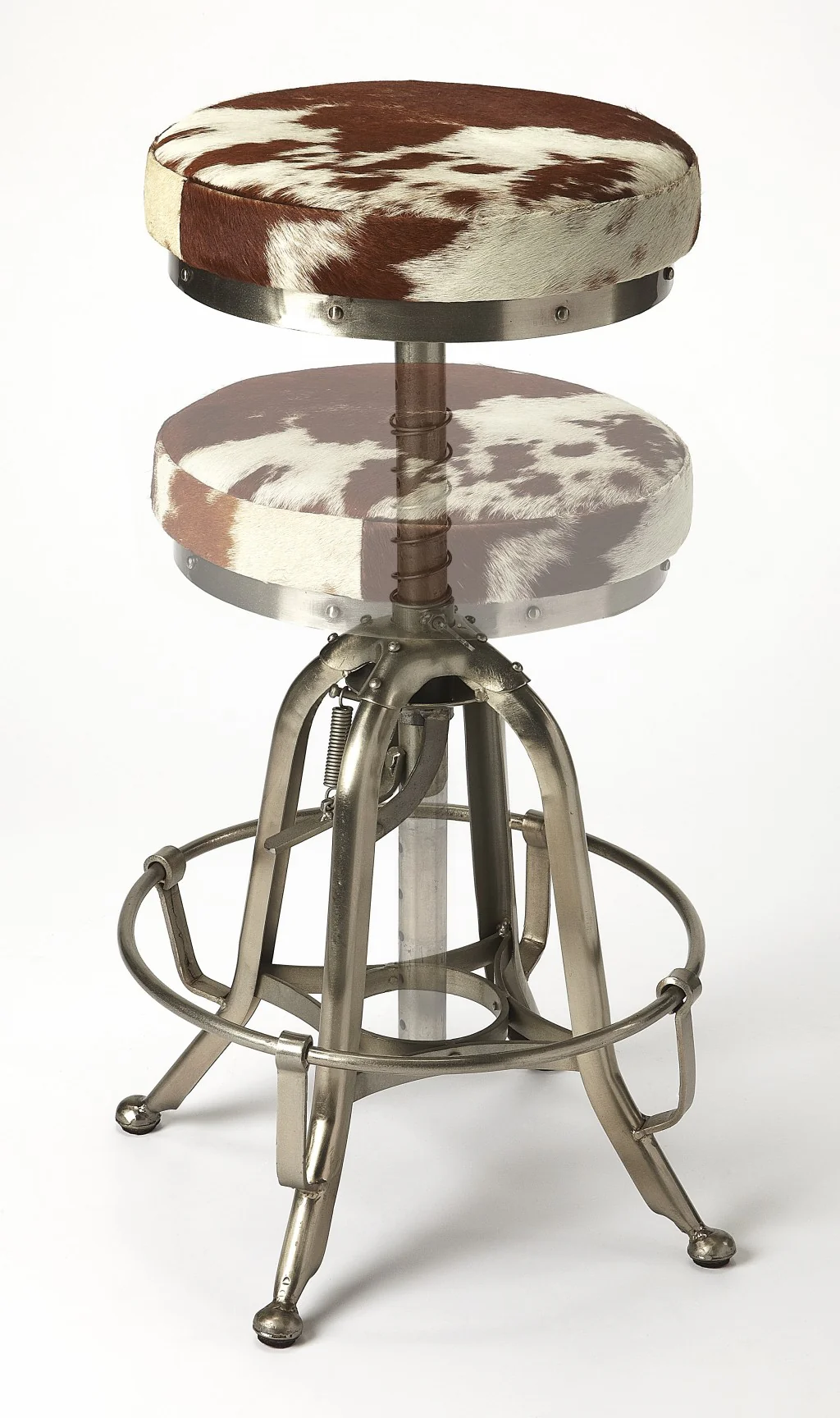 Hair On Hide Iron Bar Stool By Homeroots - Image 3