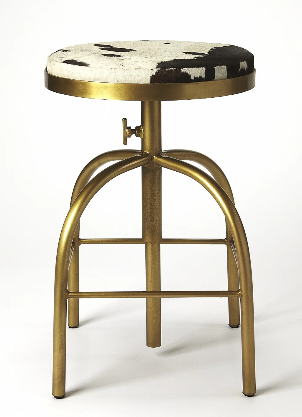 Hair On Hide Leather Bar Stool By Homeroots - Image 2