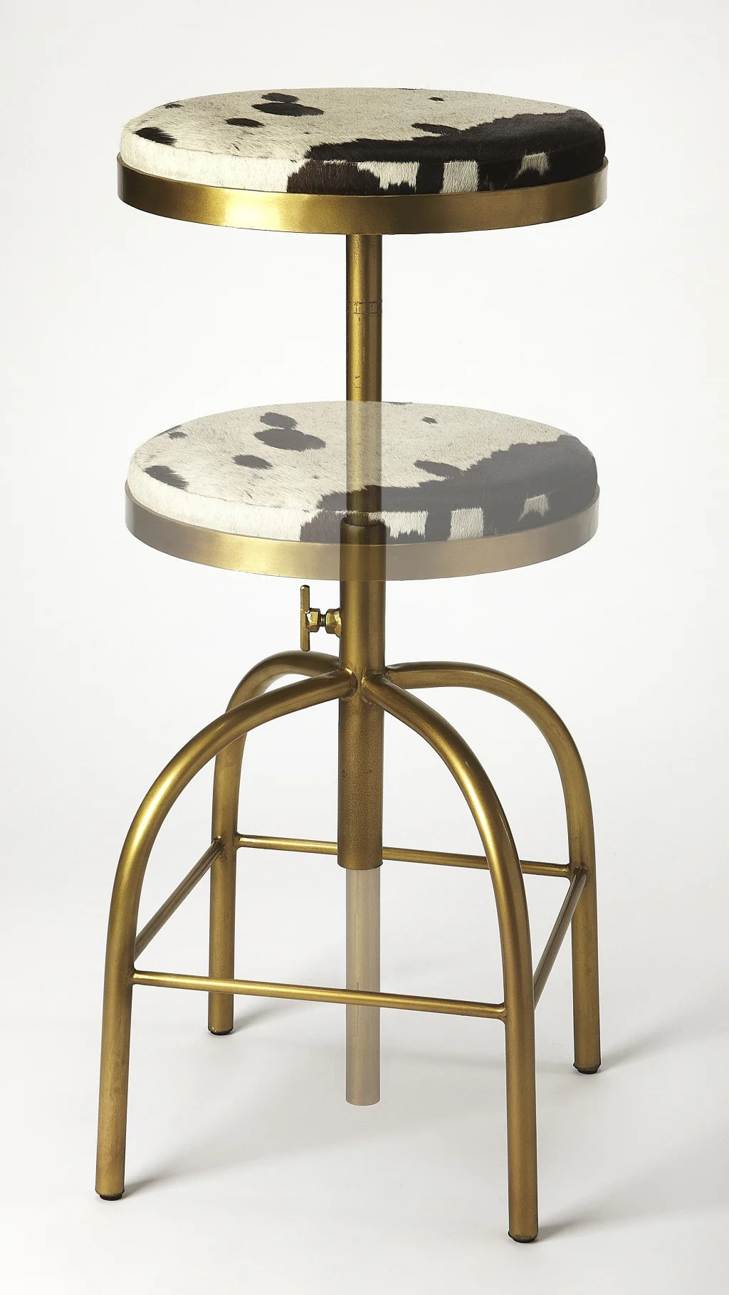 Hair On Hide Leather Bar Stool By Homeroots - Image 3