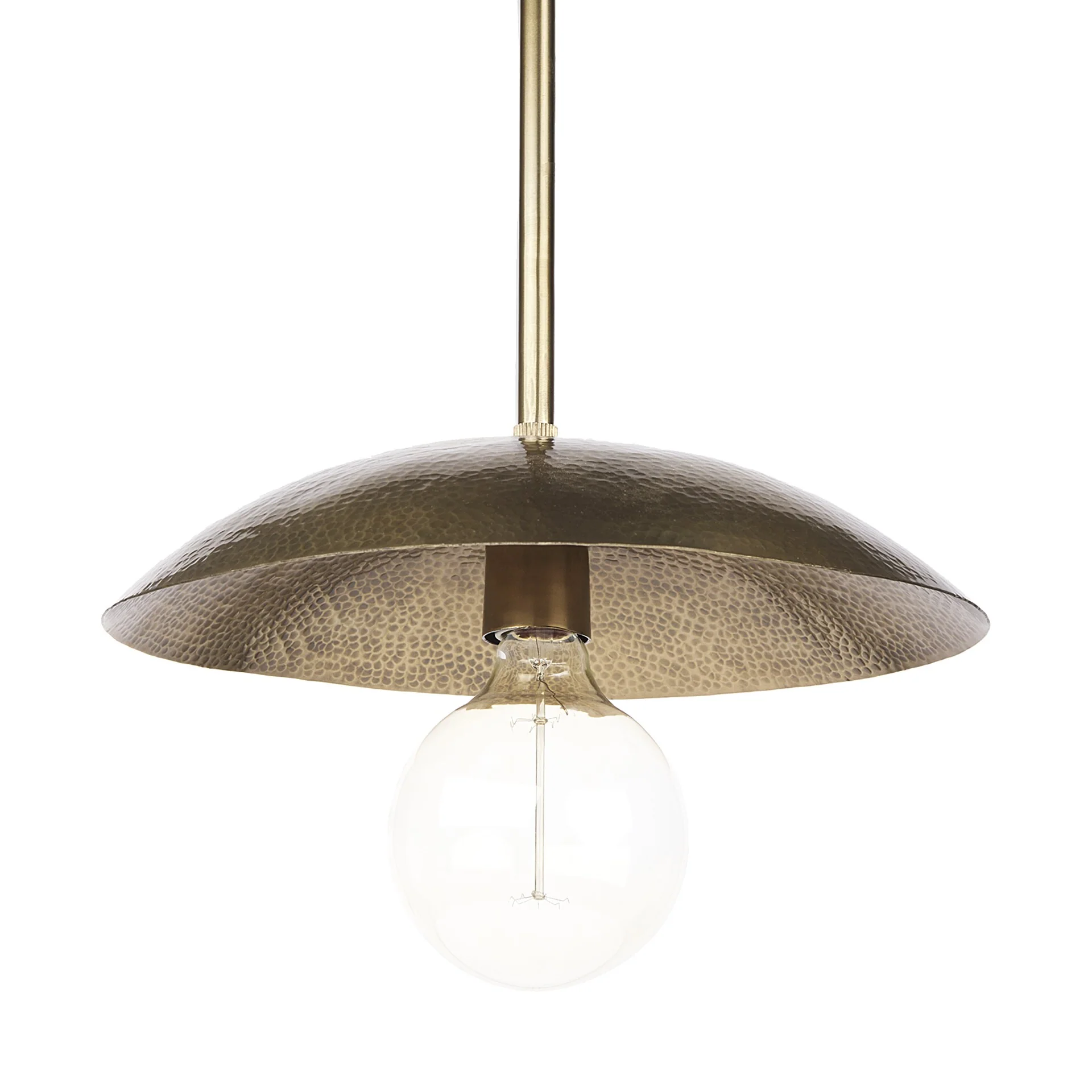 Hammered Gold Metal Hanging Pendant Light By Homeroots - Image 2