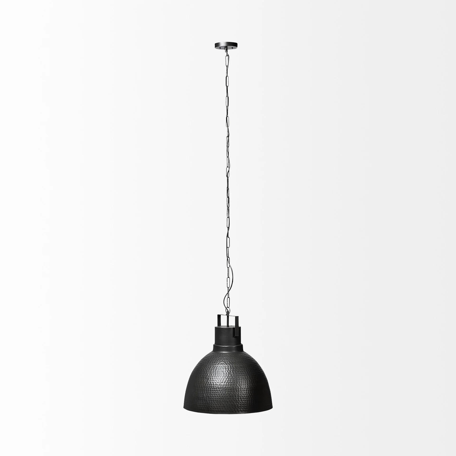 Hammered Gray Metal Pendant Hanging Light By Homeroots - Image 3