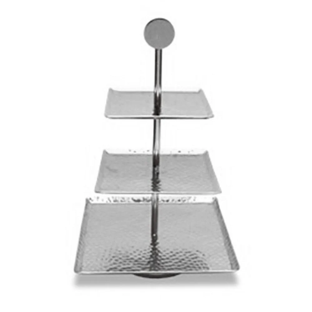 Hammered Square Shaped Three Tier Stand By Homeroots - Image 2