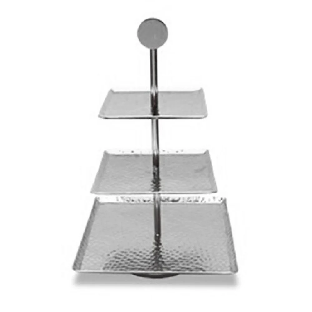 Hammered Square Shaped Three Tier Stand By Homeroots - Image 4