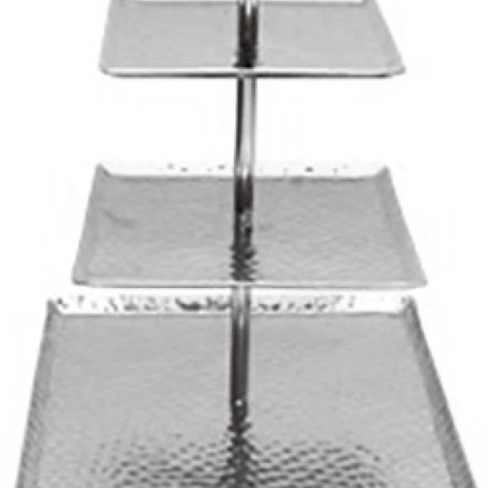 Hammered Square Shaped Three Tier Stand By Homeroots - Image 5