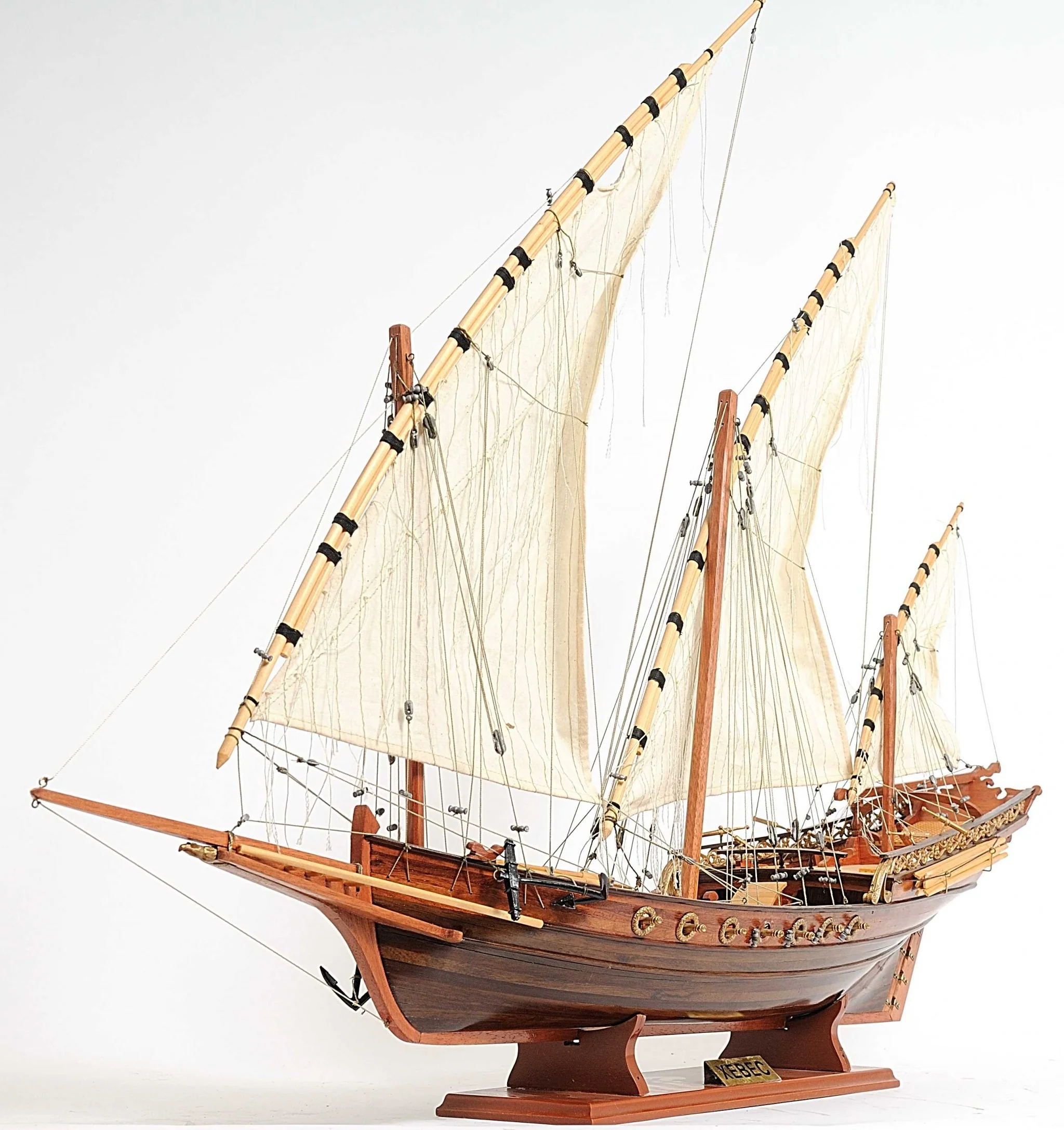 Hand Built Real Wood Model Ship By Homeroots - Image 2