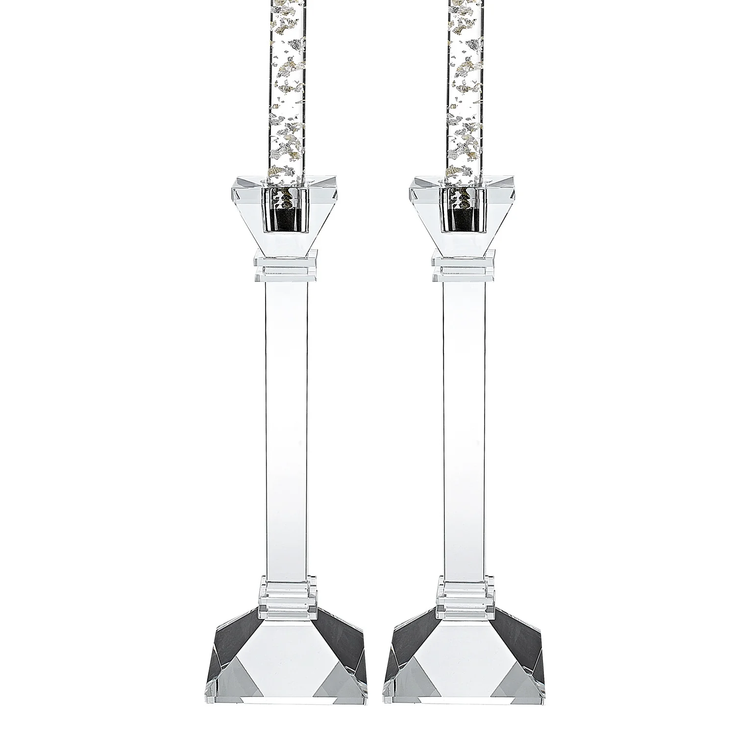Hand Crafted Crystal Pair Classic Candle Holders By Homeroots - Image 3