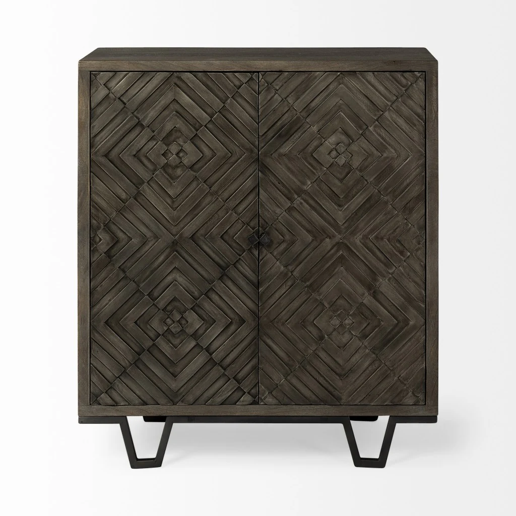 Hand Crafted Diamond In The Rough Cabinet By Homeroots - Image 2