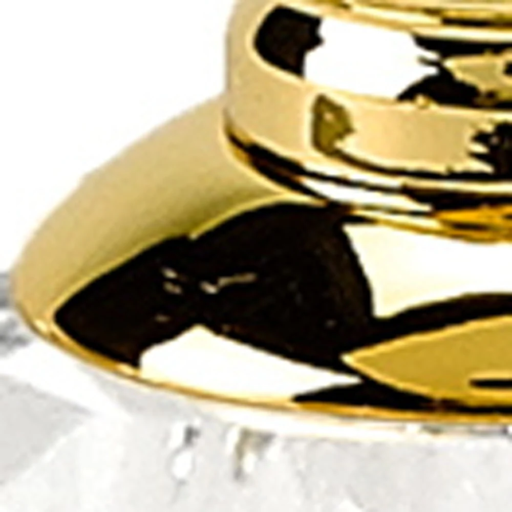 Handcrafted Optical Crystal And Gold Rounded Salt And Pepper Shakers By Homeroots - Image 4