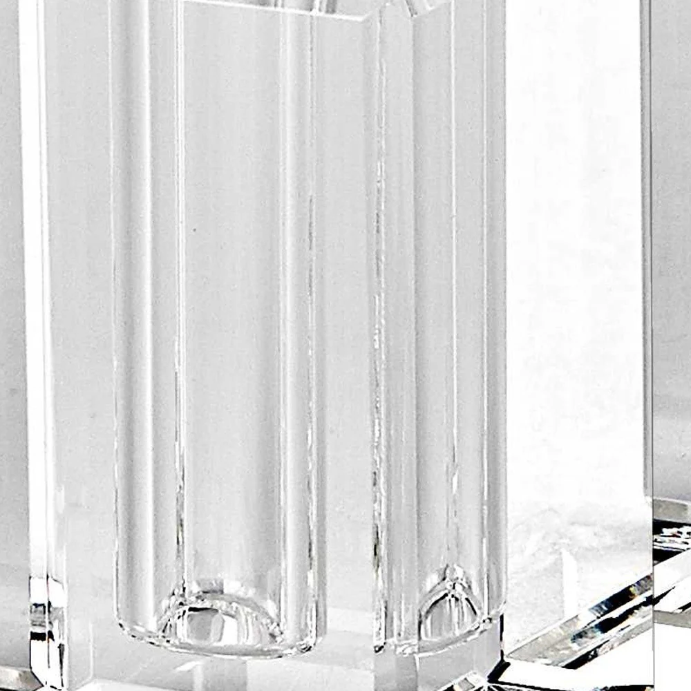 Handcrafted Optical Crystal And Silver Large Size Salt And Pepper Shakers By Homeroots - Image 5