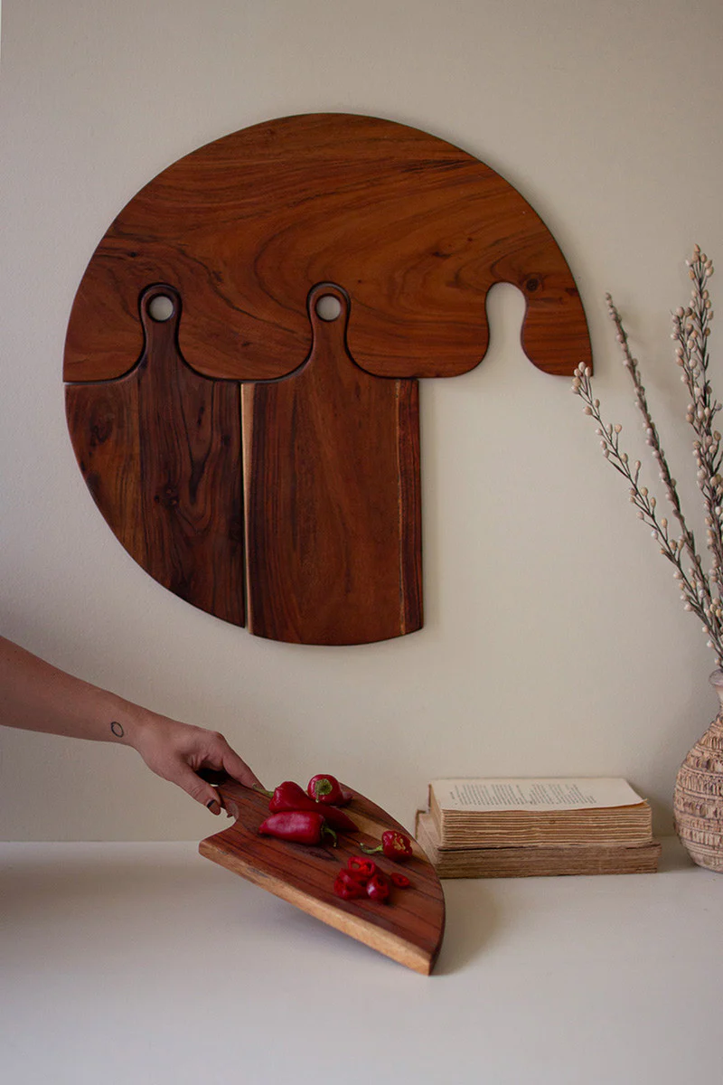 Hanging Acacia Wood Cutting Boards By Kalalou - Image 3